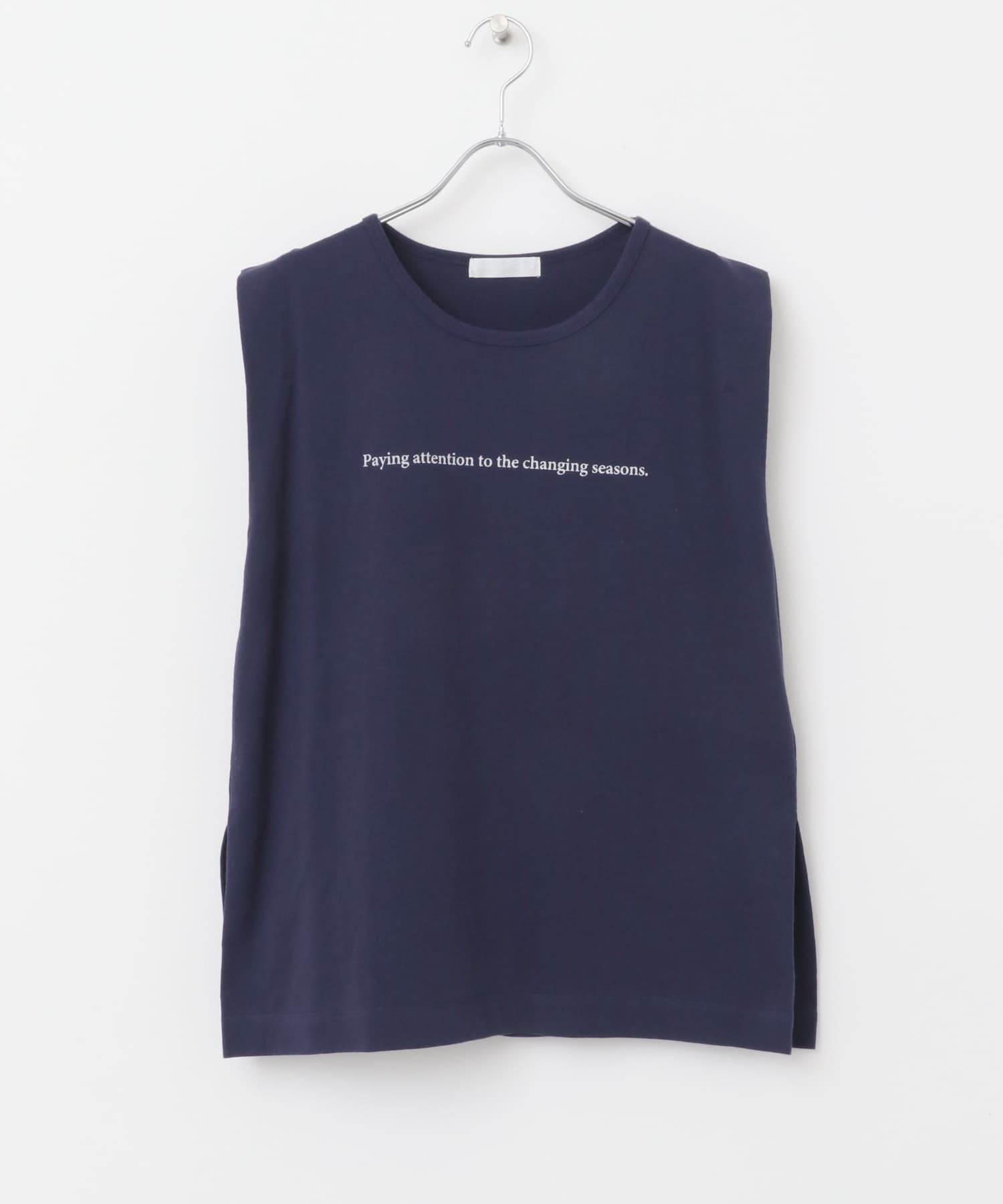 ショルダータックグラフィックTシャツ NAVY one