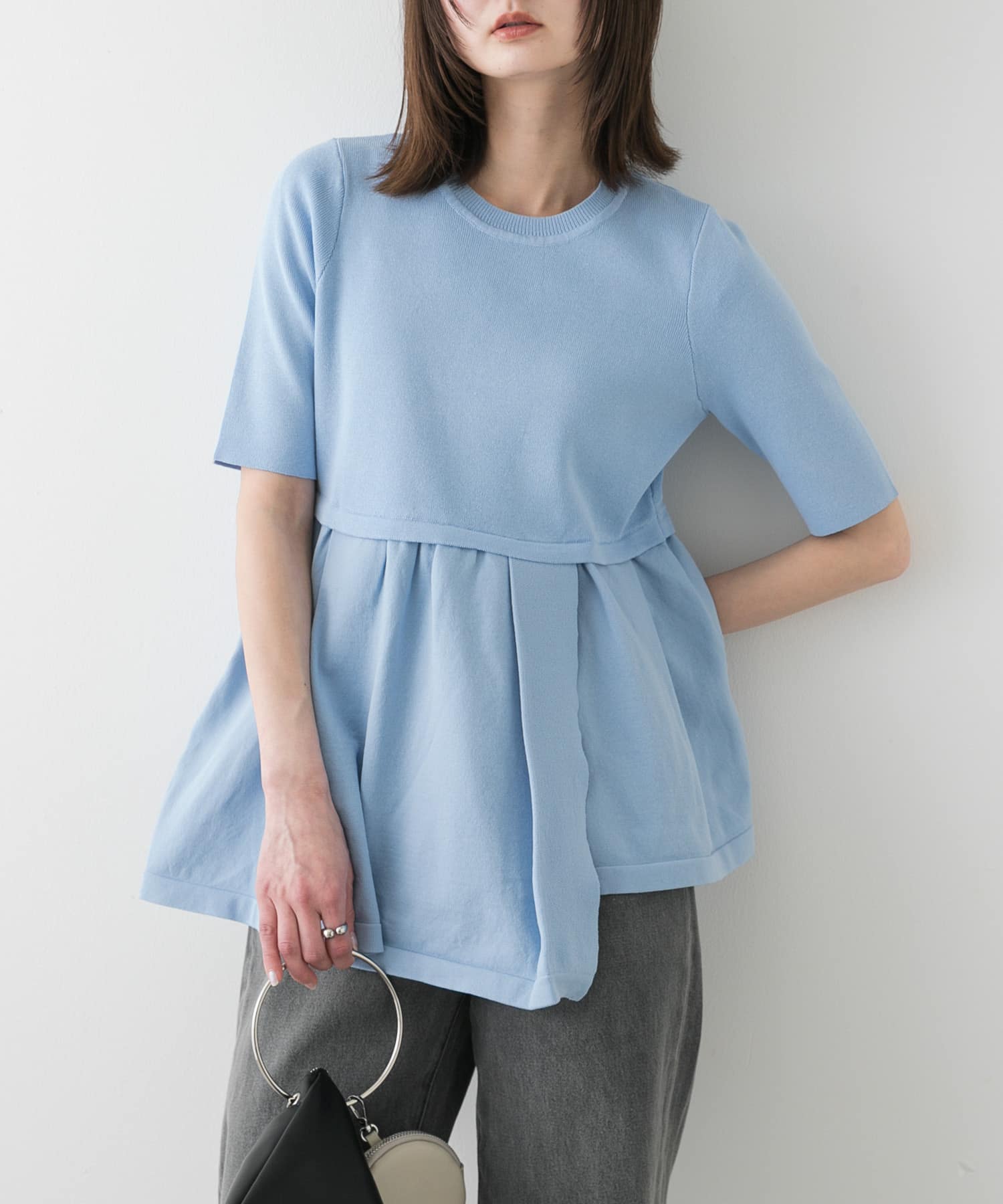 アシメペプラムセーター