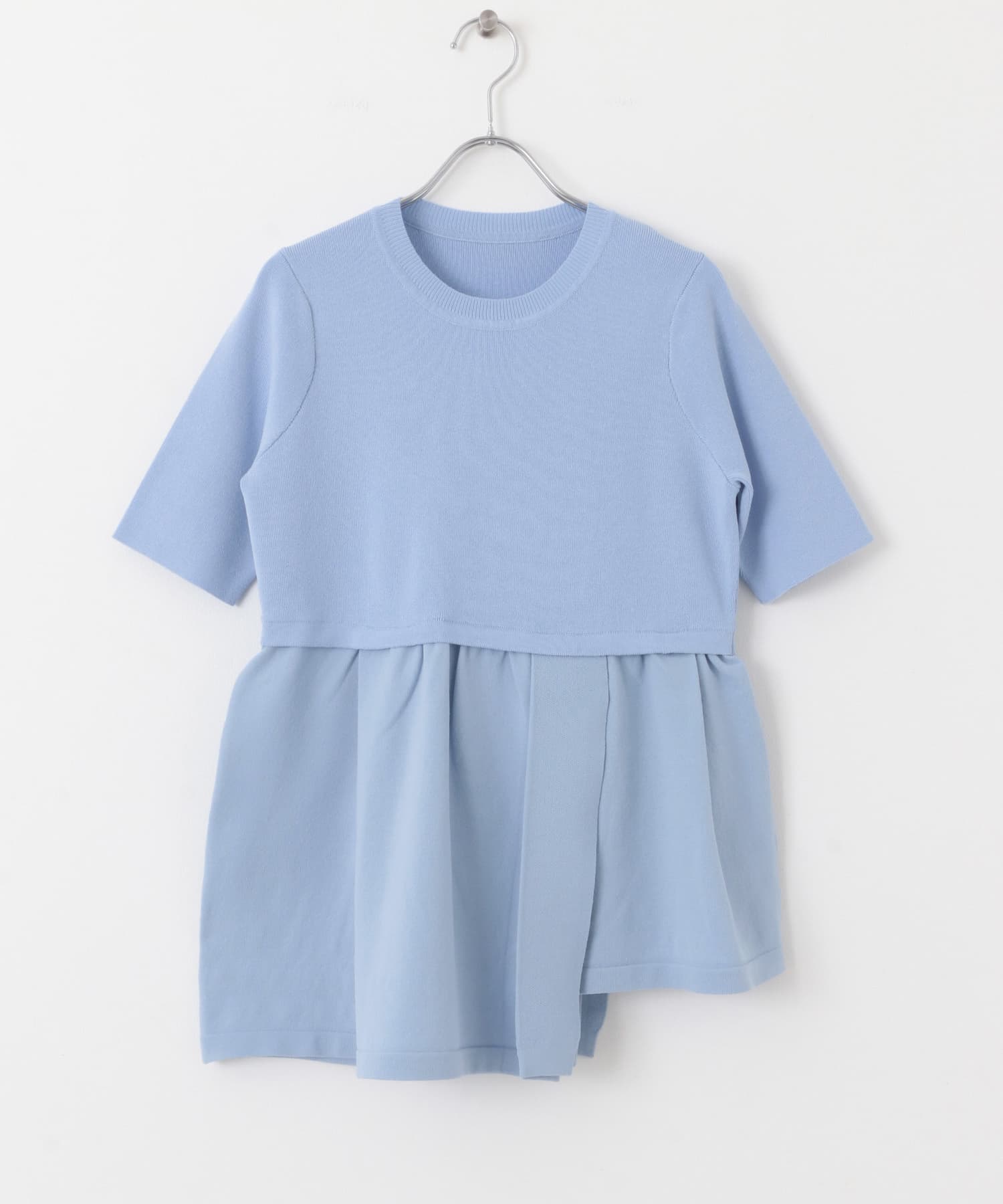 アシメペプラムセーター L.BLUE one
