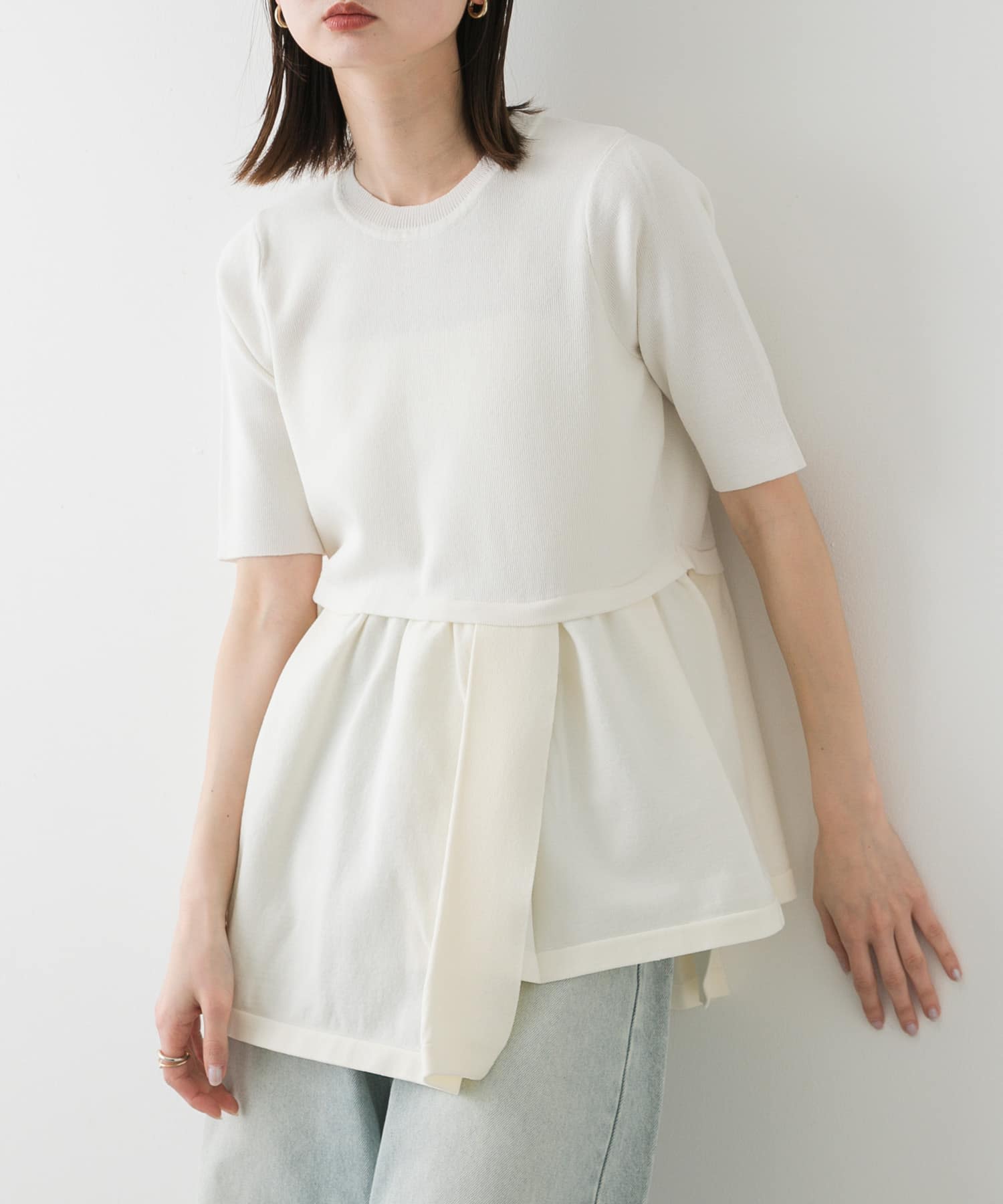 アシメペプラムセーター