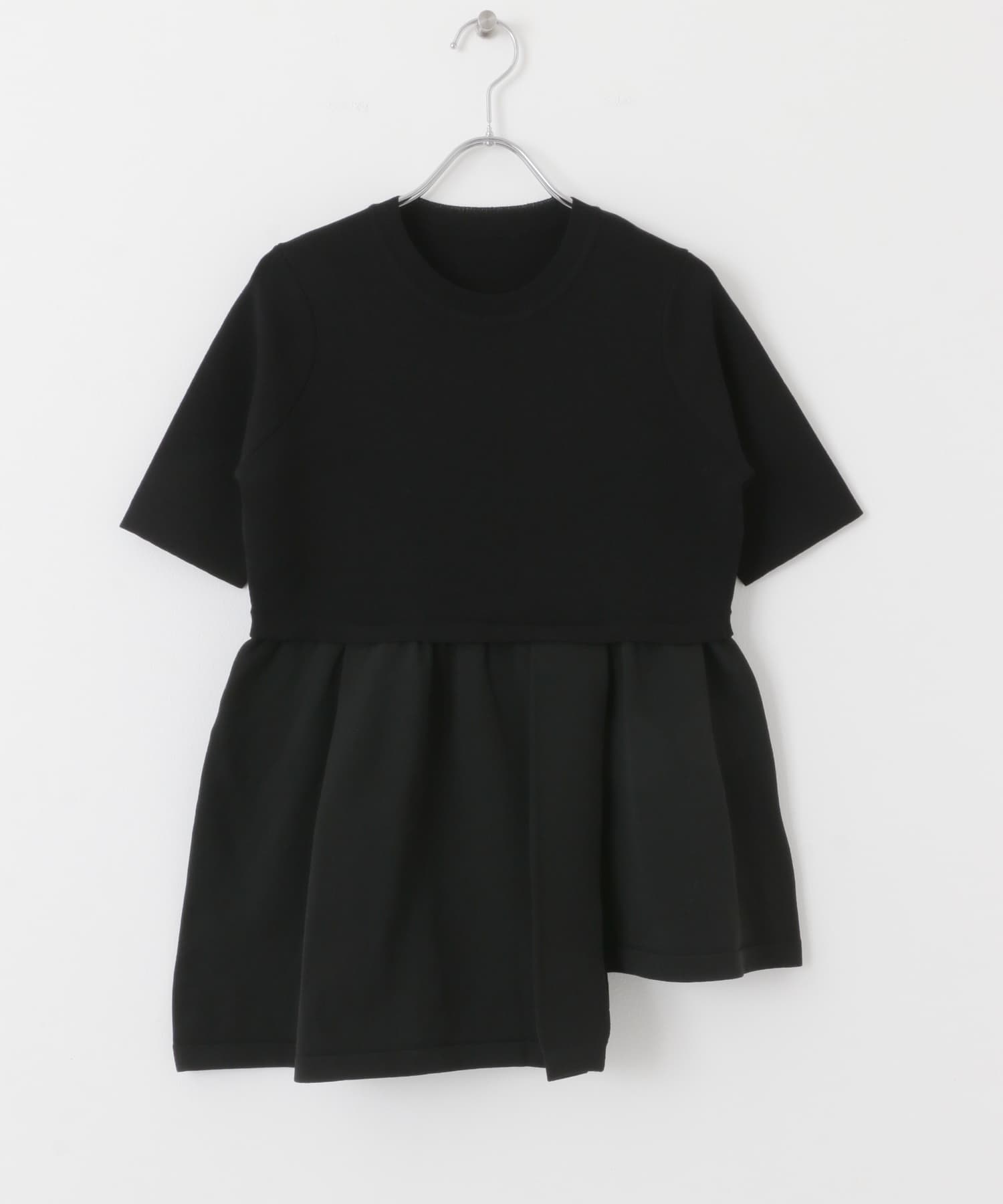 アシメペプラムセーター BLACK one