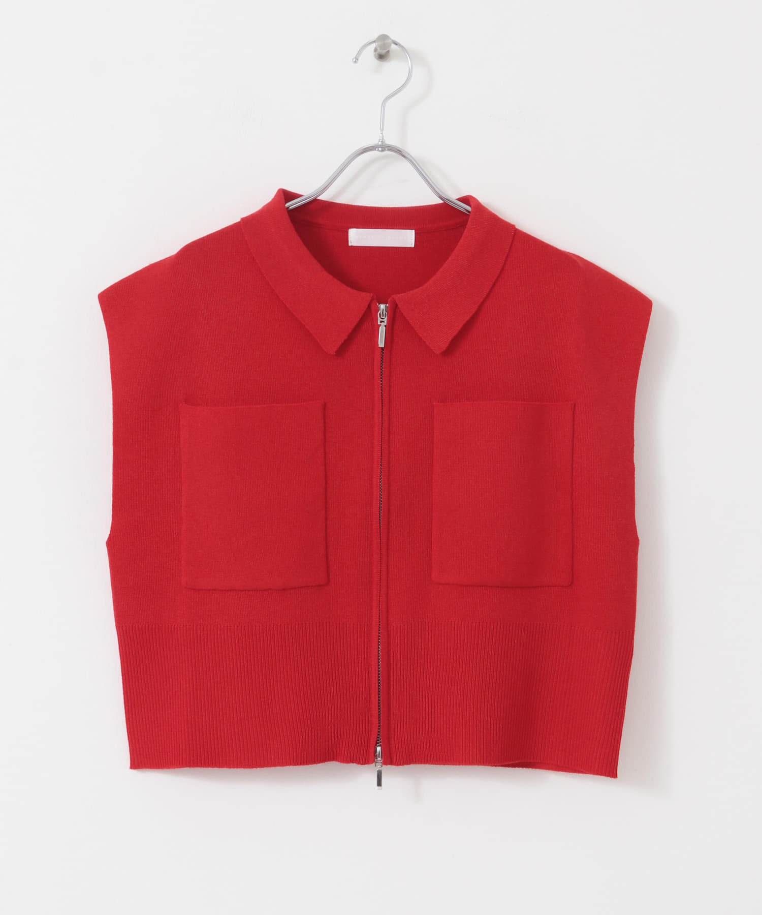 エリツキフロントZIPセーター RED one