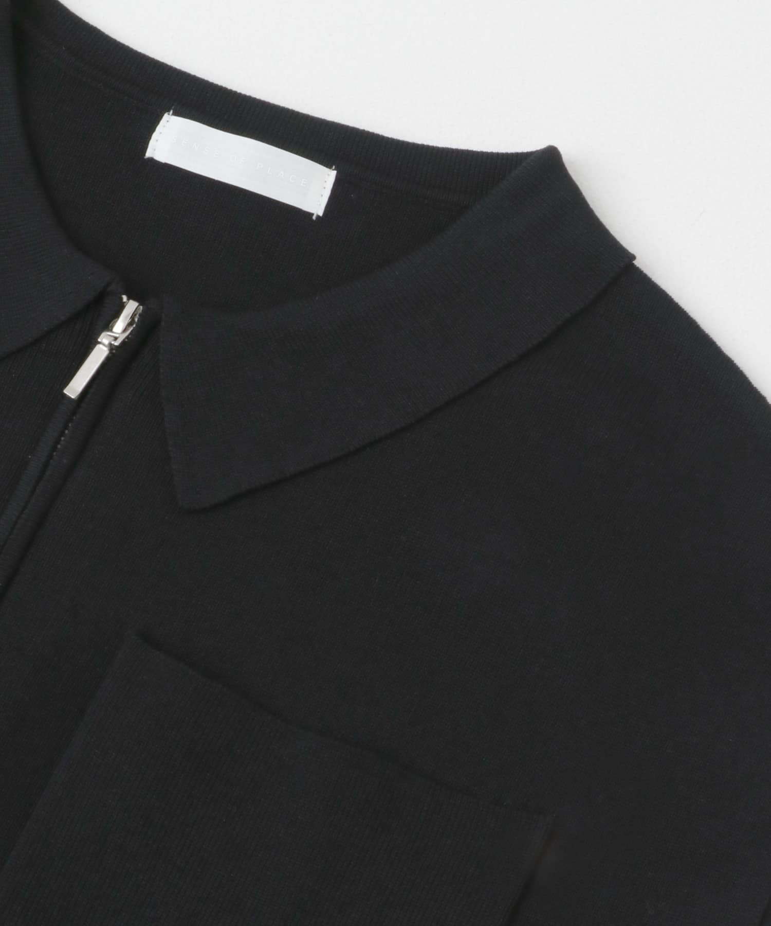 エリツキフロントZIPセーター BLACK one