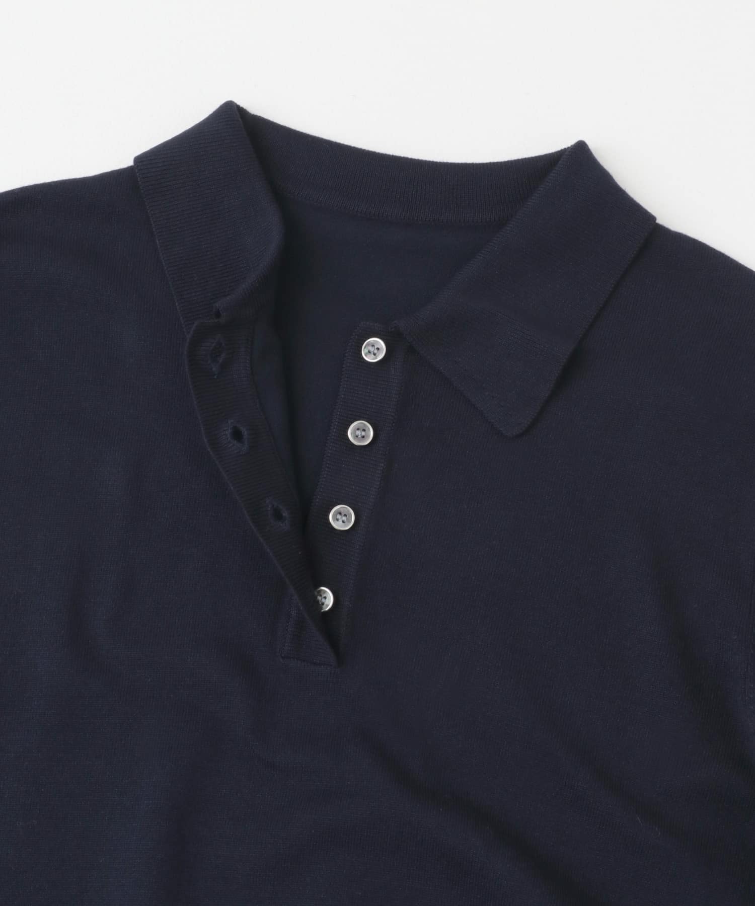 ハイショクレイヤードニットポロシャツ NAVY one
