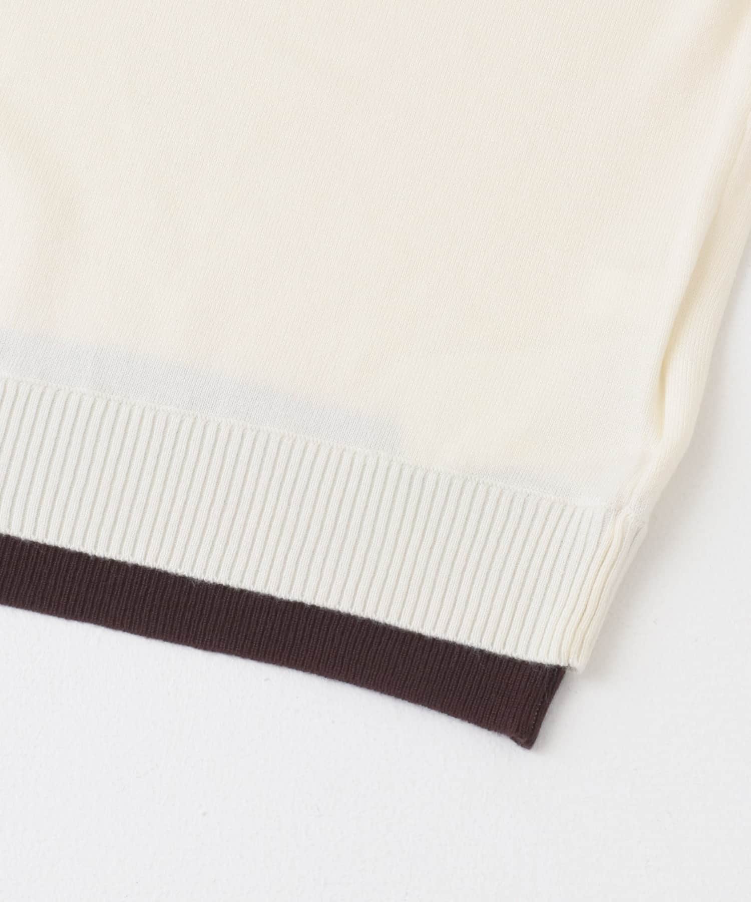ハイショクレイヤードニットポロシャツ IVORY one