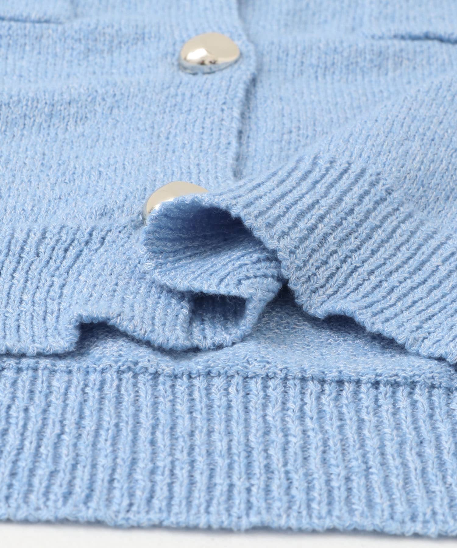 メタルボタンポケットベスト L.BLUE one