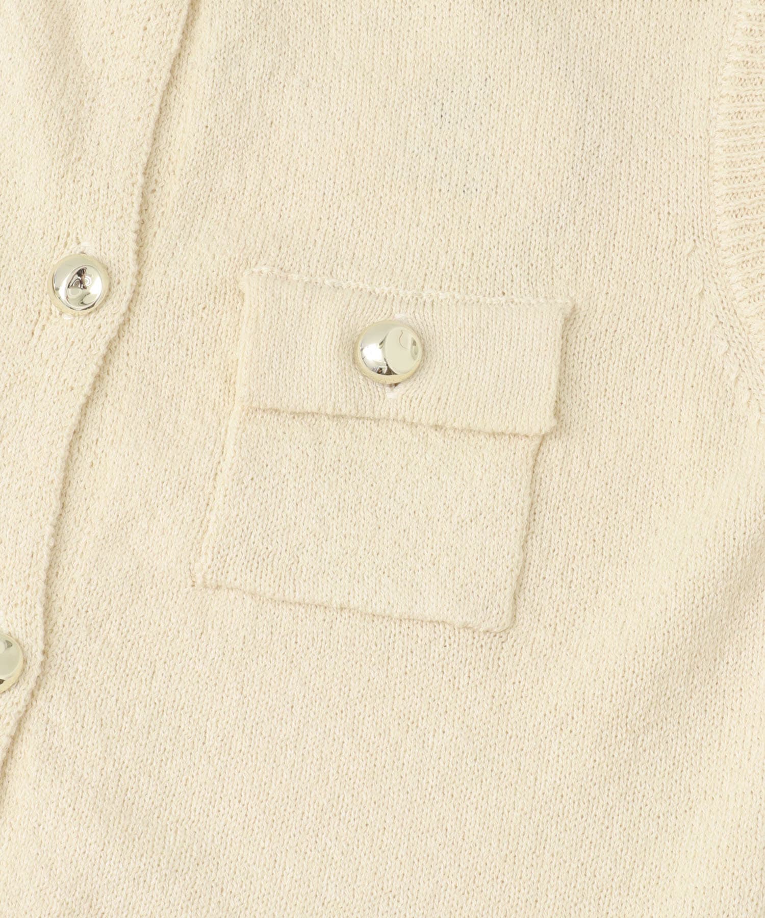 メタルボタンポケットベスト IVORY one