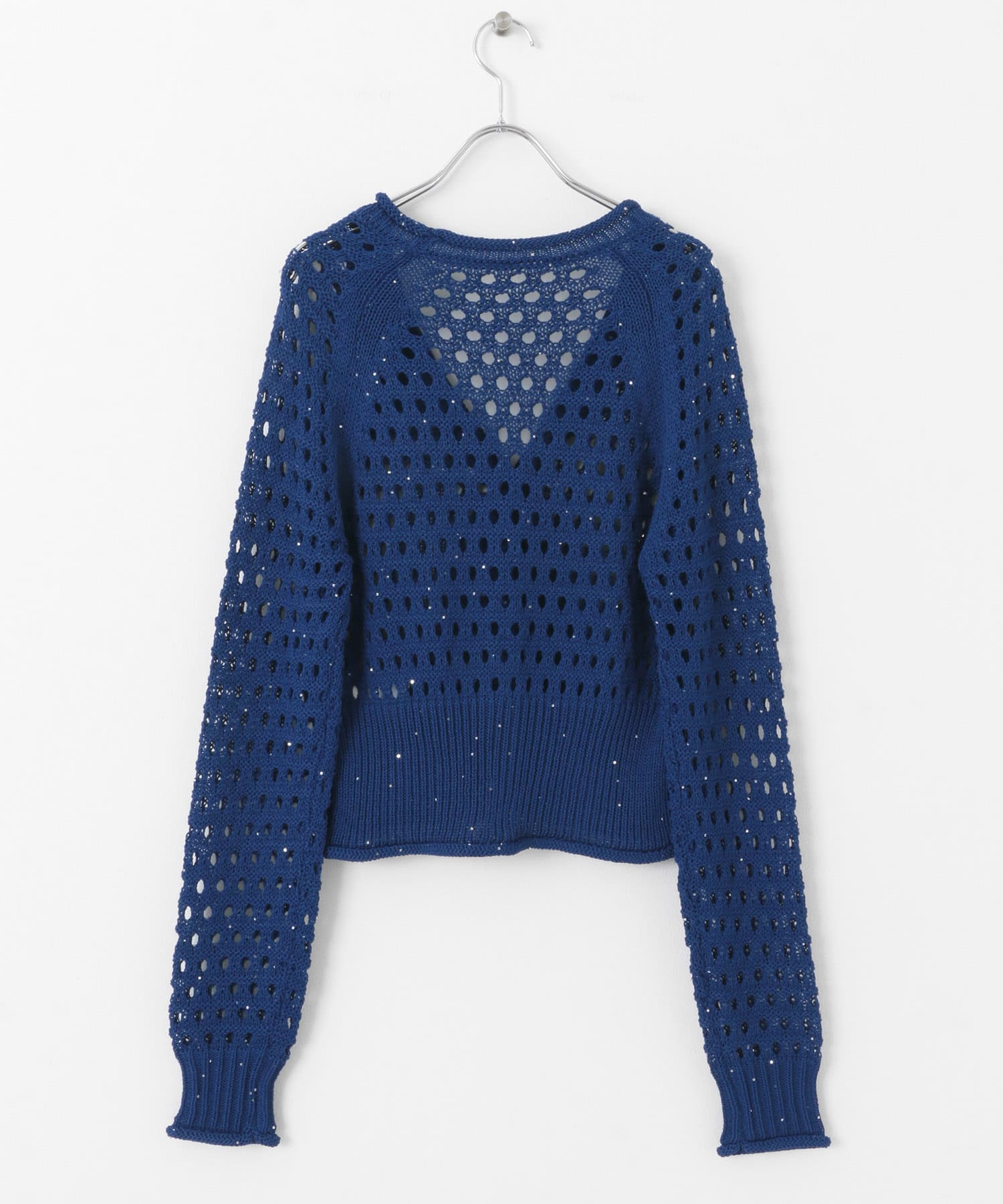 スパンコールメッシュカーディガン BLUE one