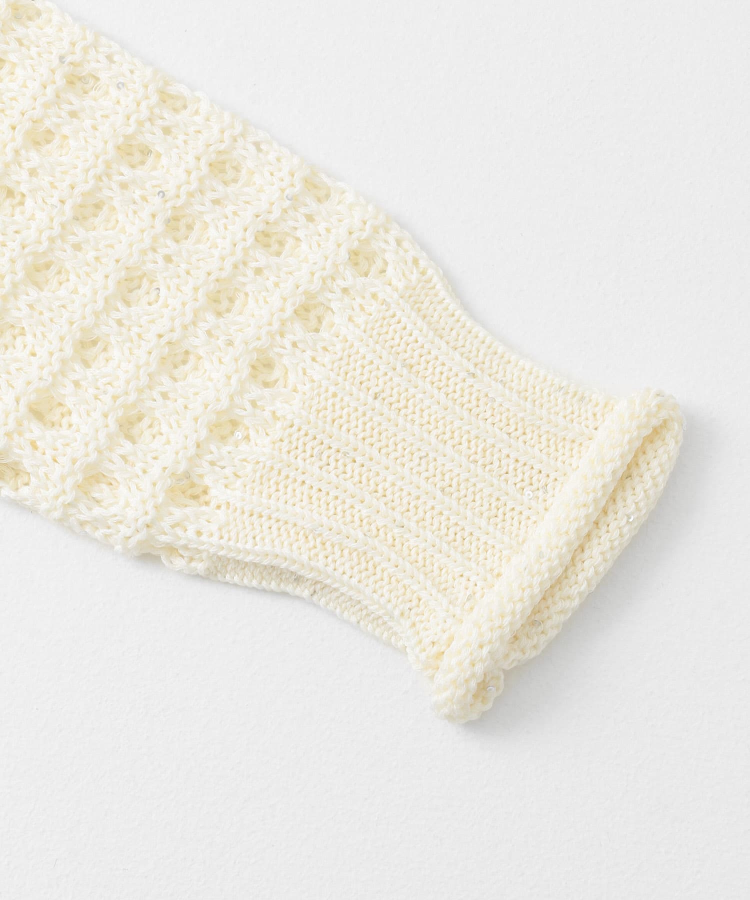 スパンコールメッシュカーディガン IVORY one