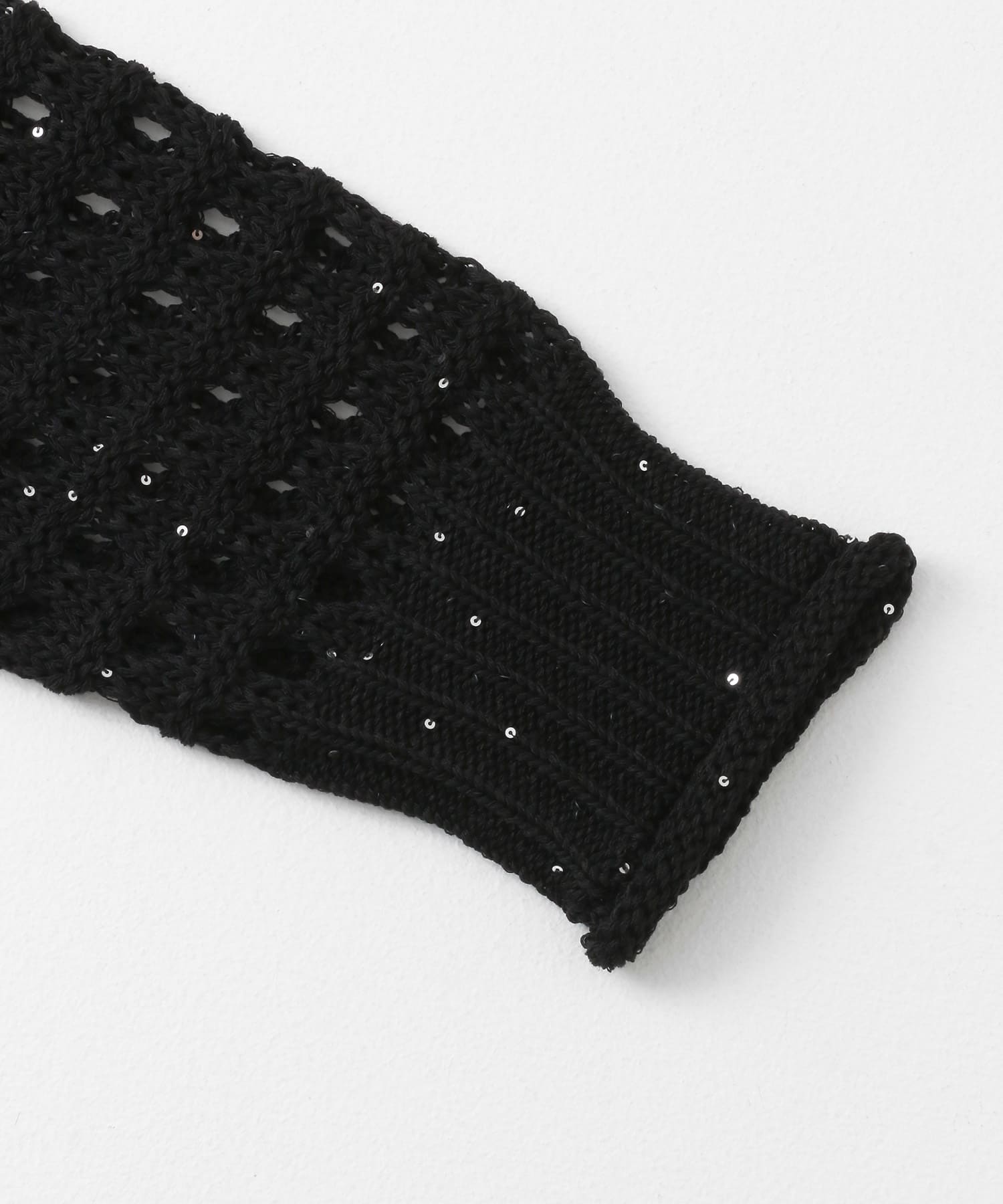 スパンコールメッシュカーディガン BLACK one