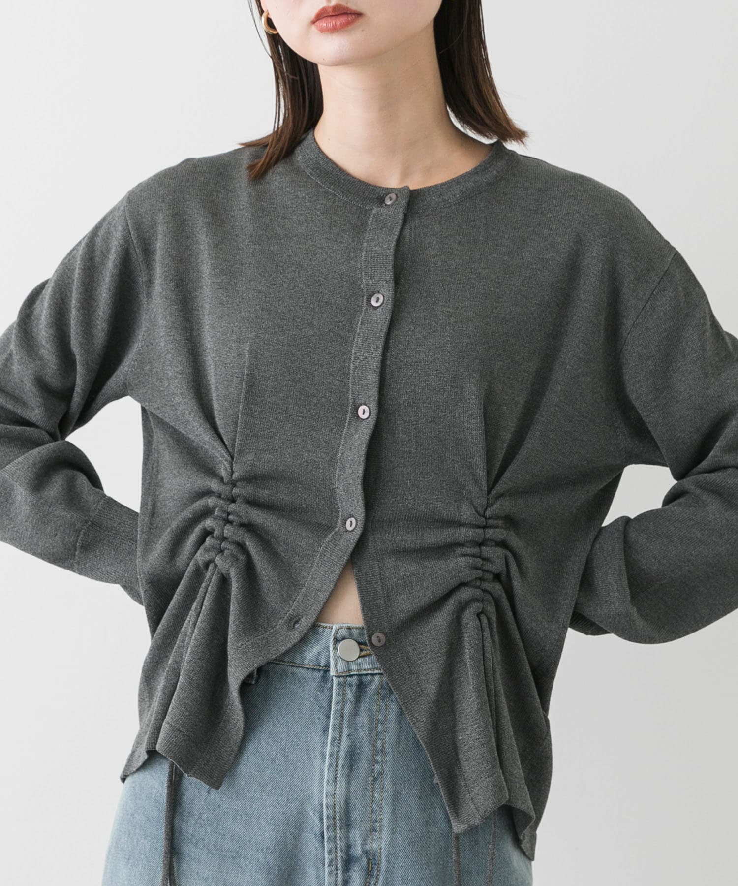 ドロストシャーリングカーディガン