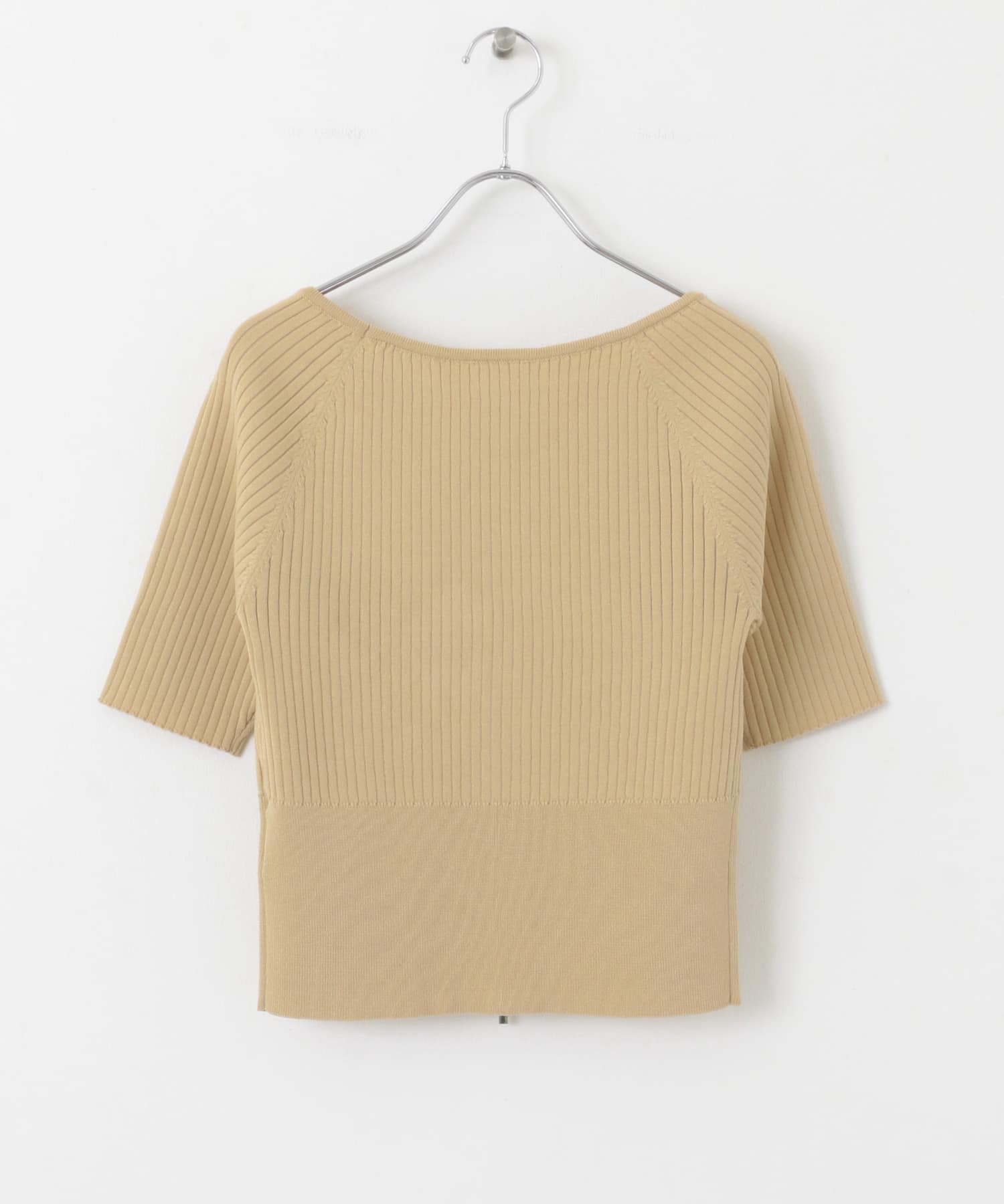 2WAYボートネックZIPセーター BEIGE one