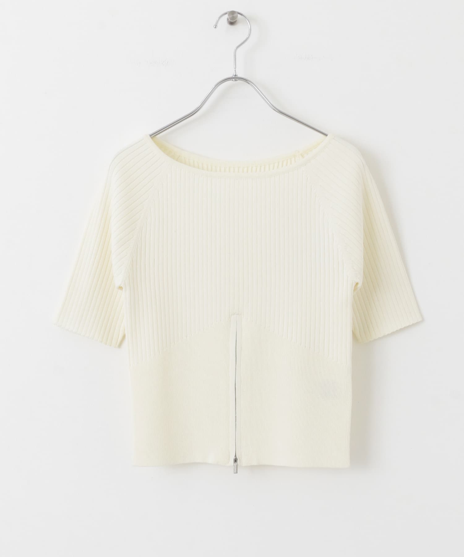 2WAYボートネックZIPセーター IVORY one