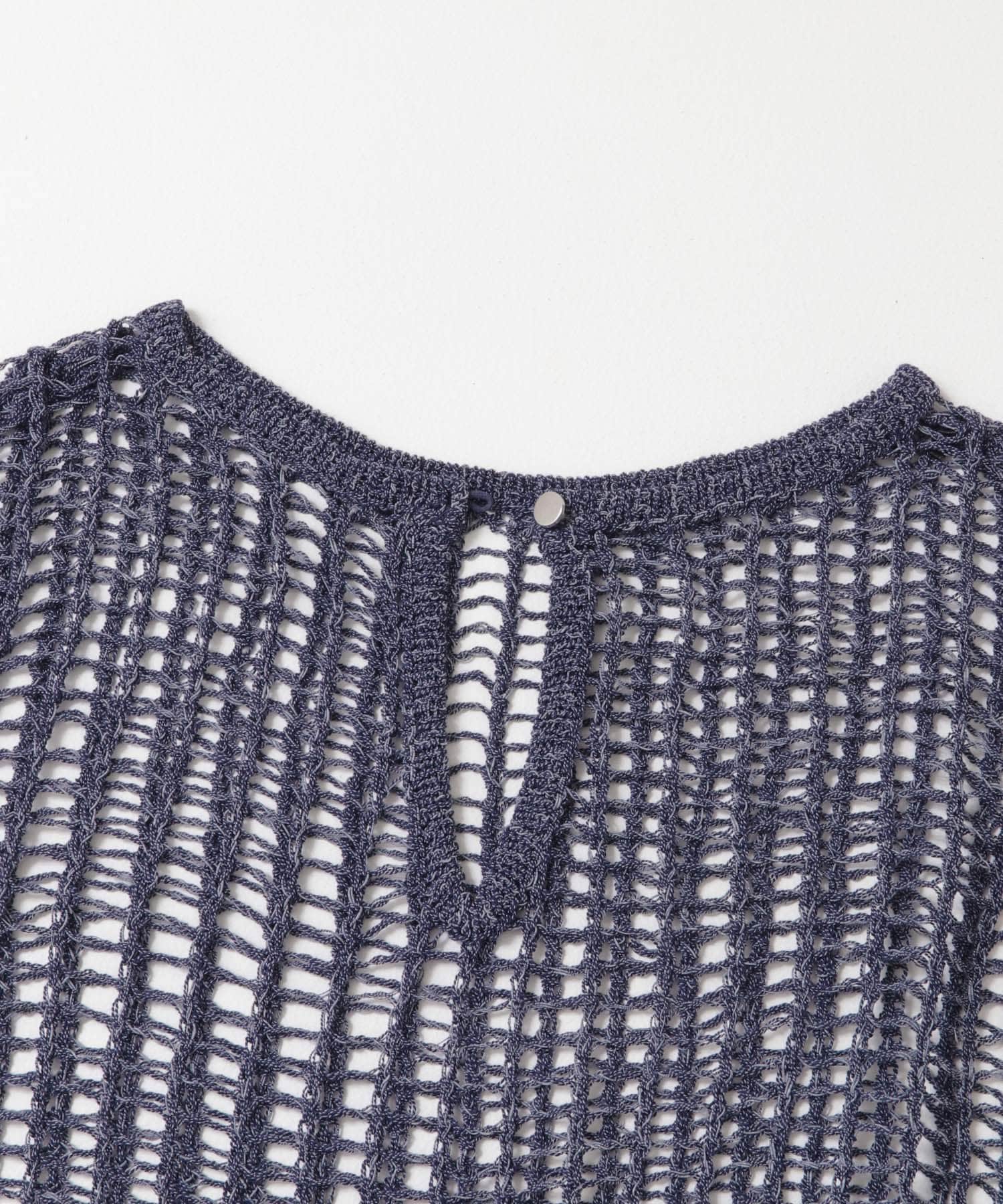 キーネックメッシュニット NAVY one