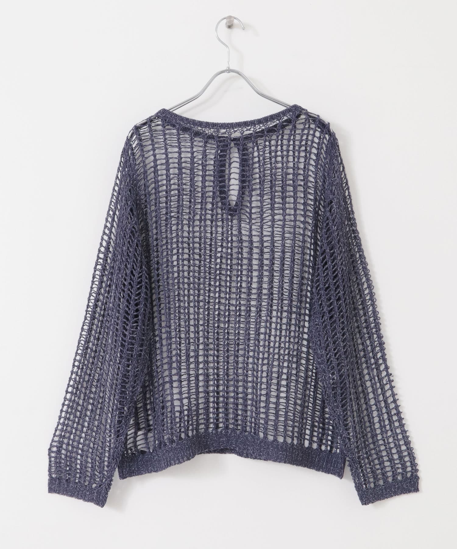 キーネックメッシュニット NAVY one