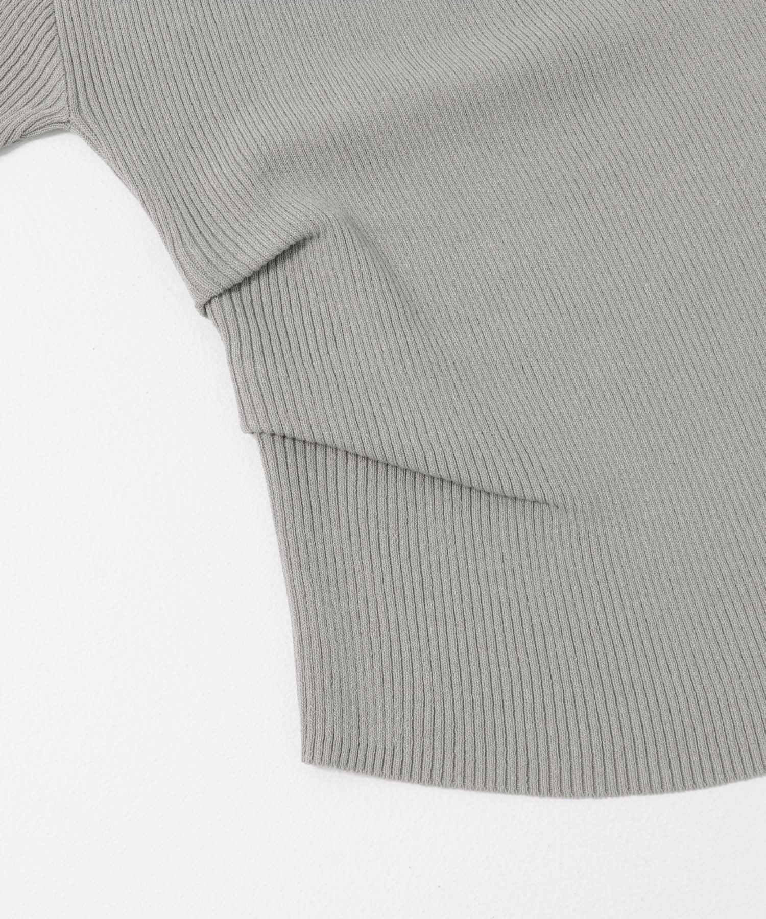 『一部WEB限定カラー』アシメネックハーフスリーブセーター L.GRAY one