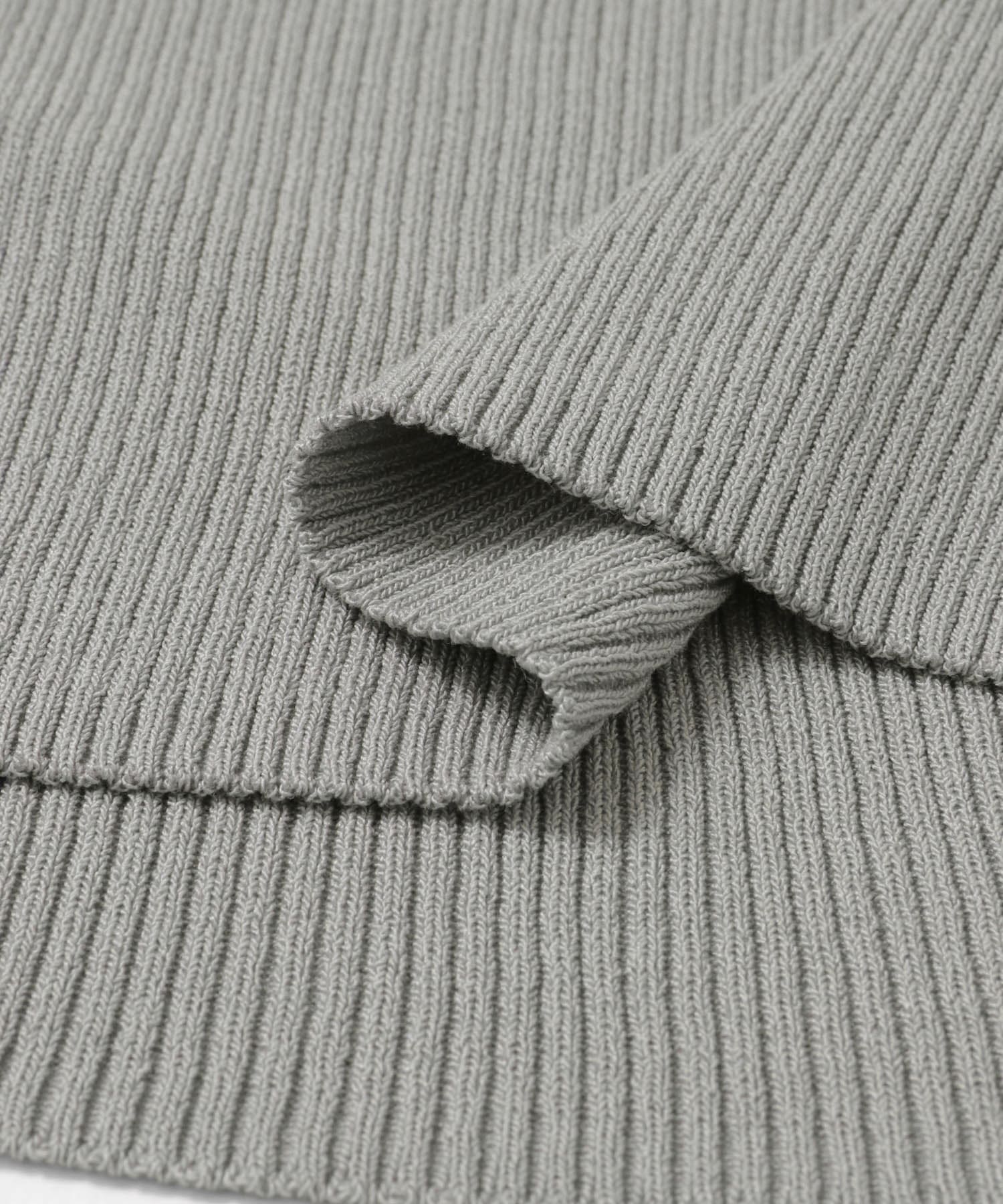 『一部WEB限定カラー』アシメネックハーフスリーブセーター L.GRAY one