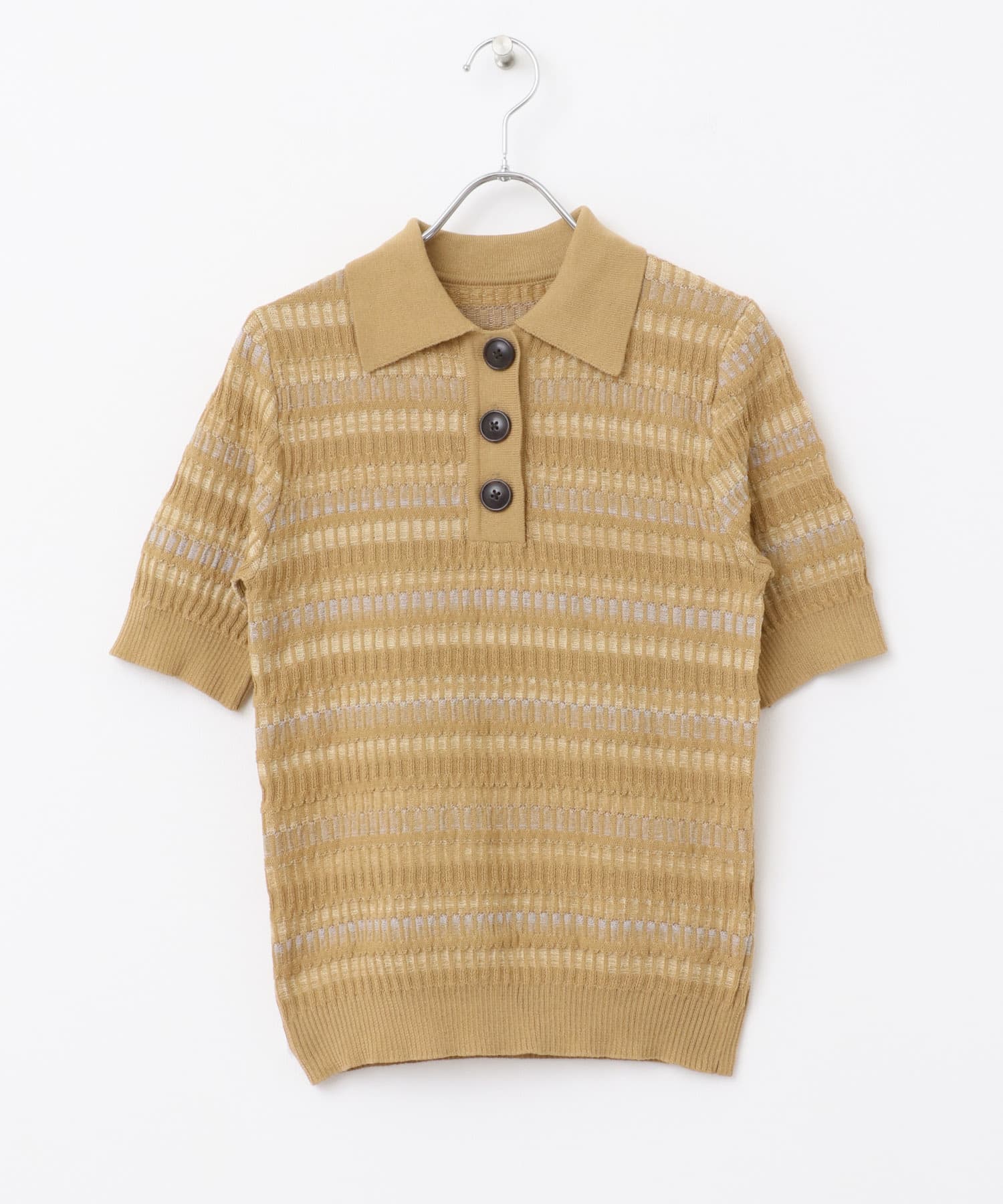 マルチボーダーエリツキトップ BEIGE one