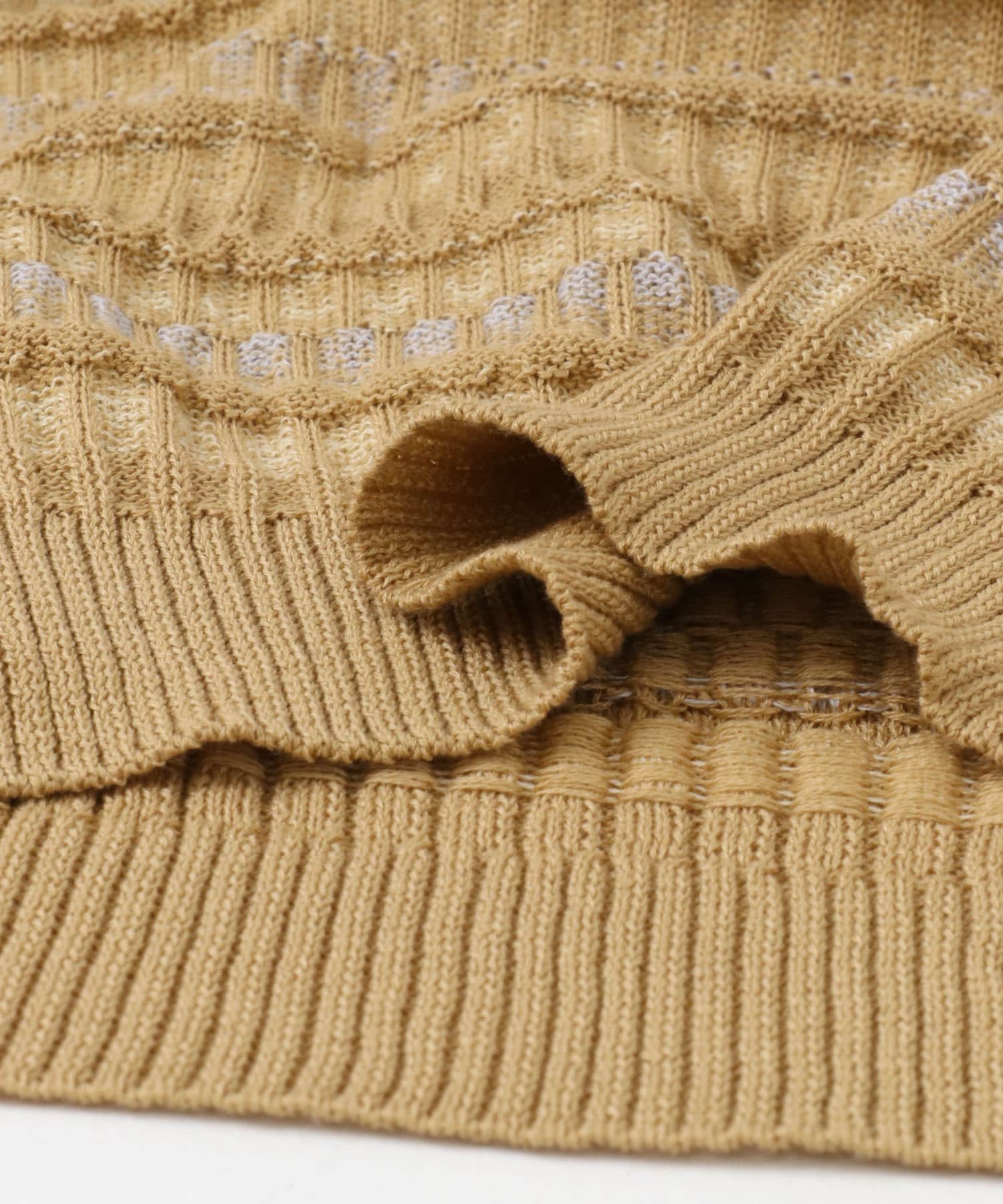 マルチボーダーエリツキトップ BEIGE one