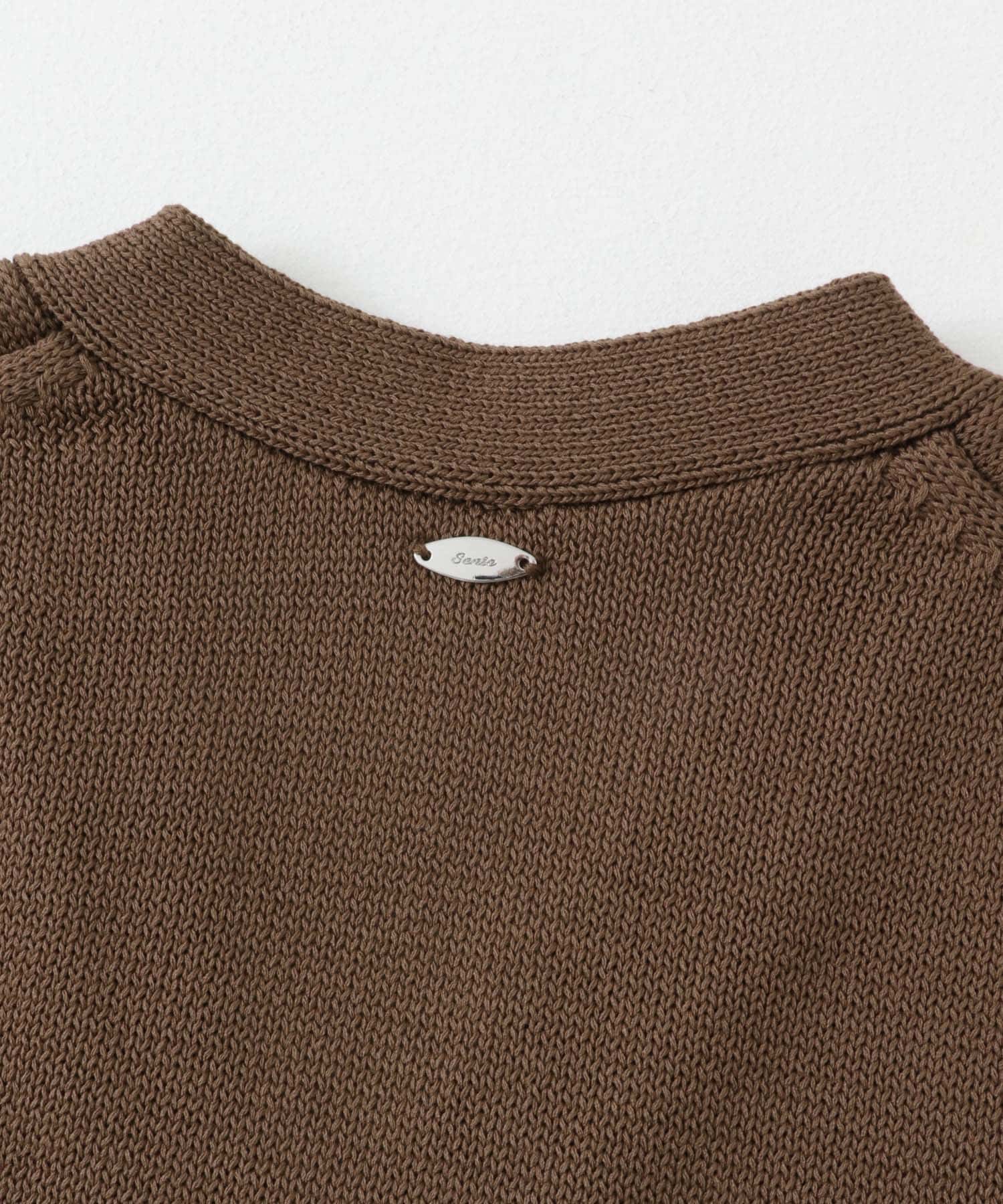フロントボタンクロップドセーター BROWN one