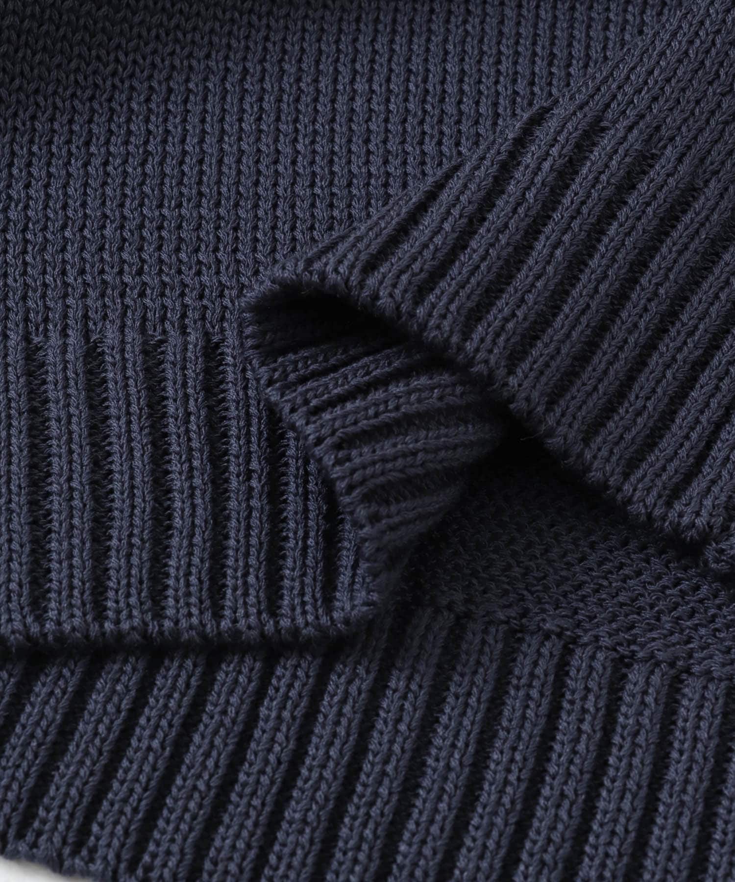 フロントボタンクロップドセーター NAVY one