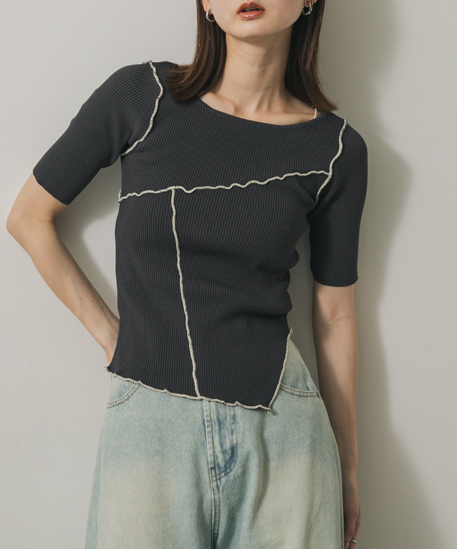 アシメメローセーター