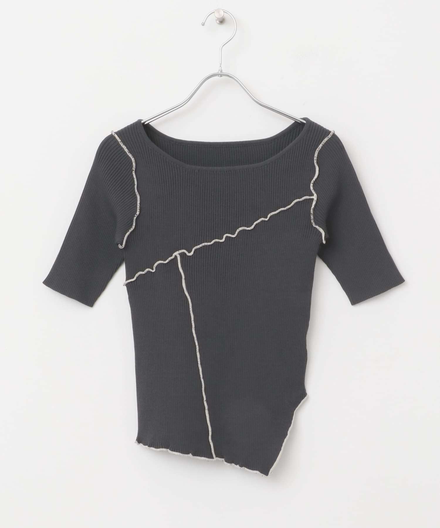 アシメメローセーター CHARCOAL one