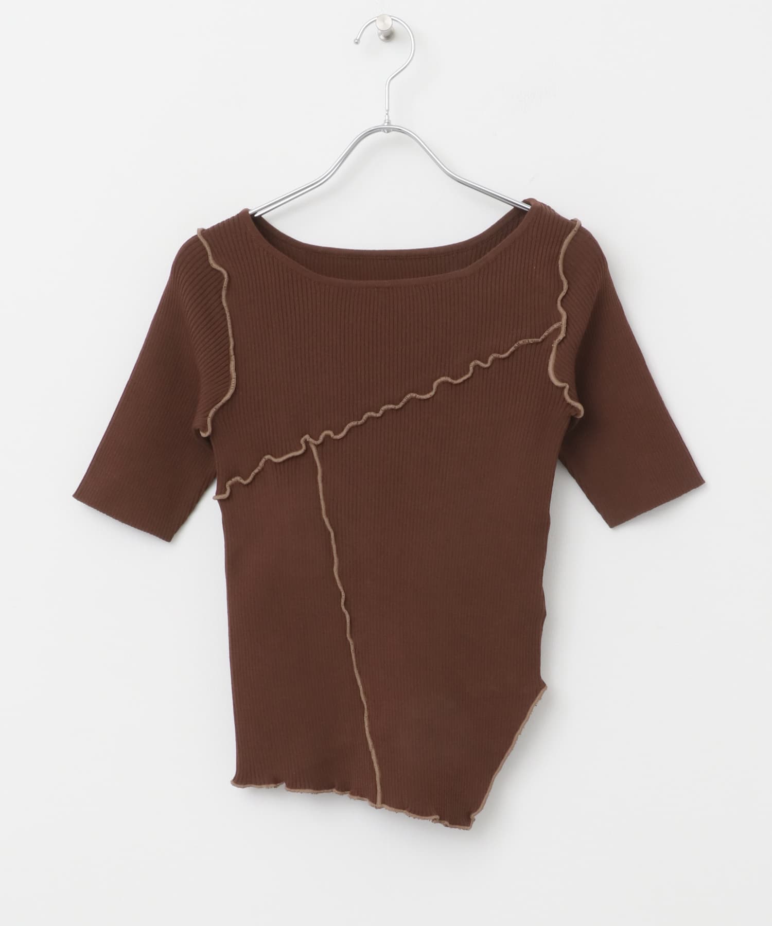 アシメメローセーター BROWN one