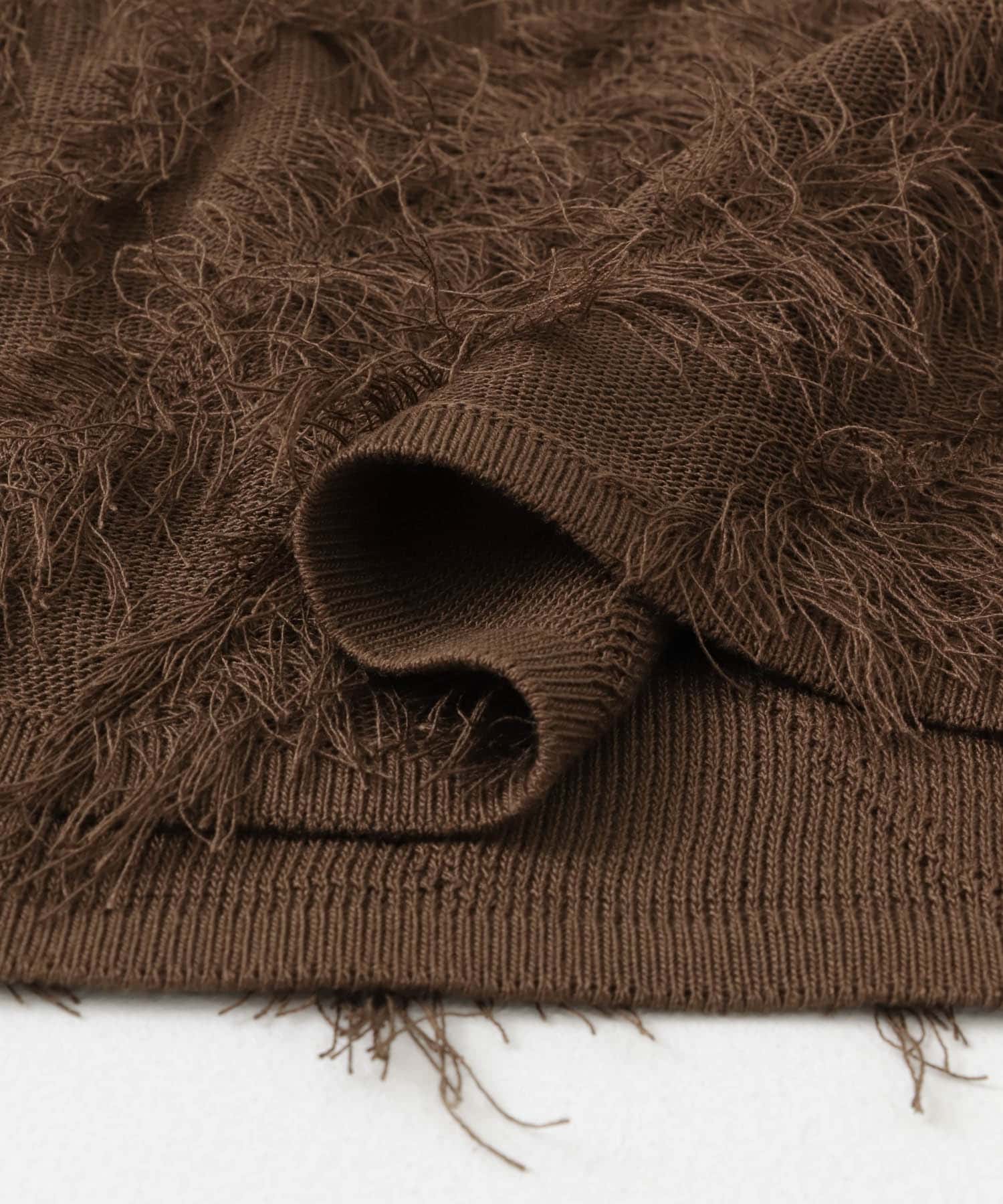 フリンジニットジレベスト BROWN one