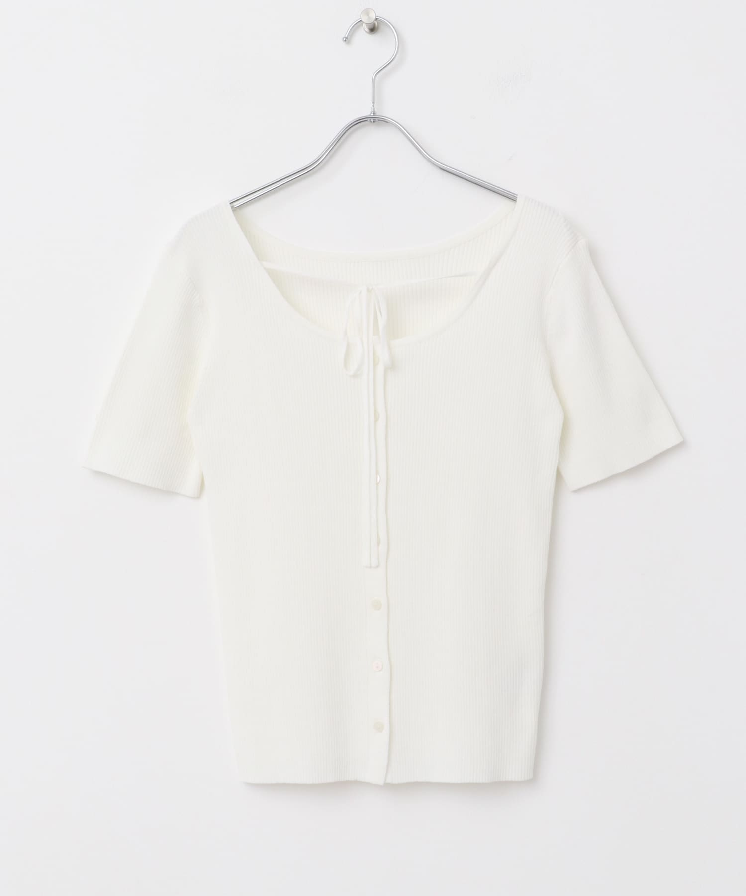 アレンジコードコンパクトセーター OFF WHITE one