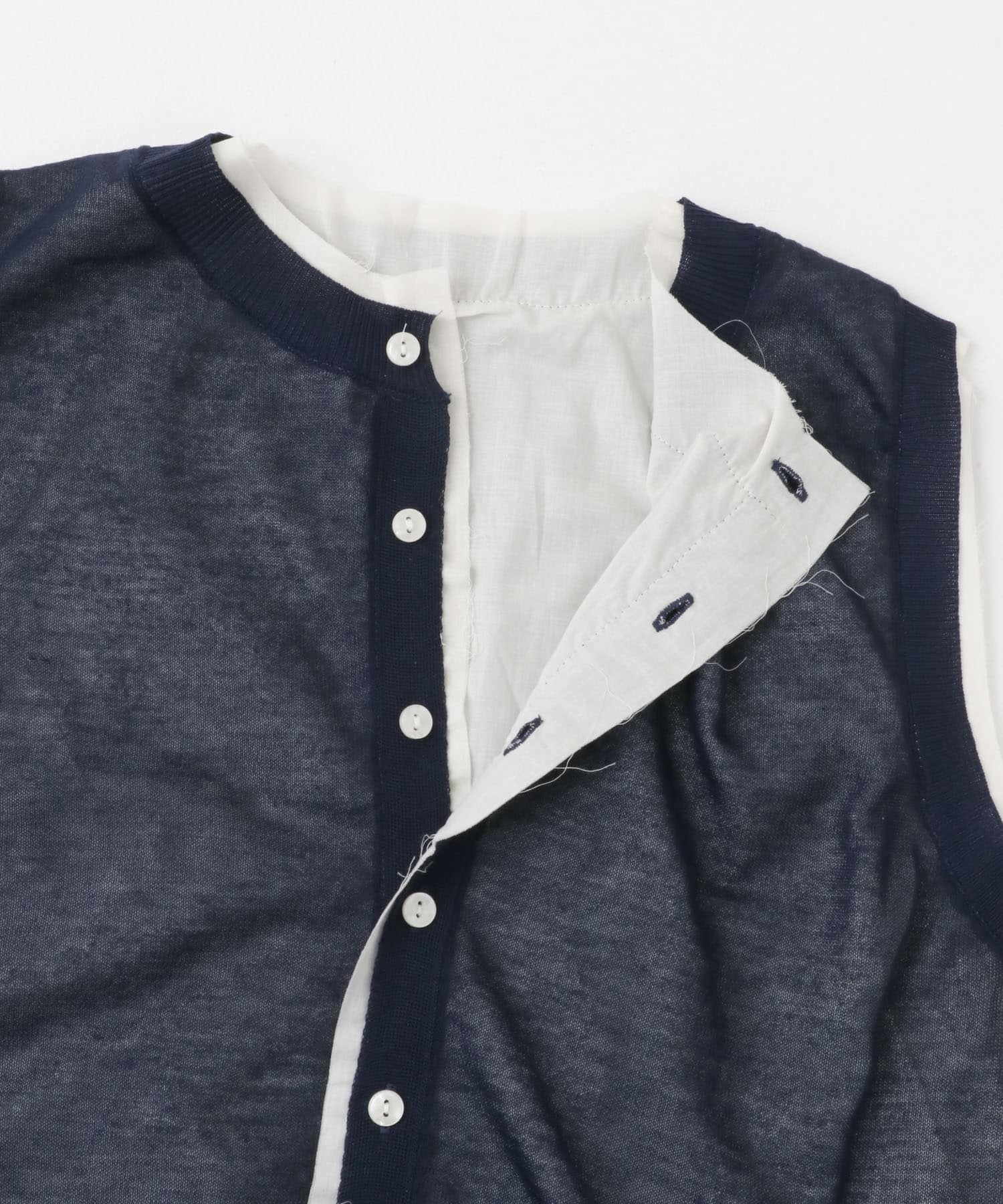 カットオフレイヤードセーター NAVY one