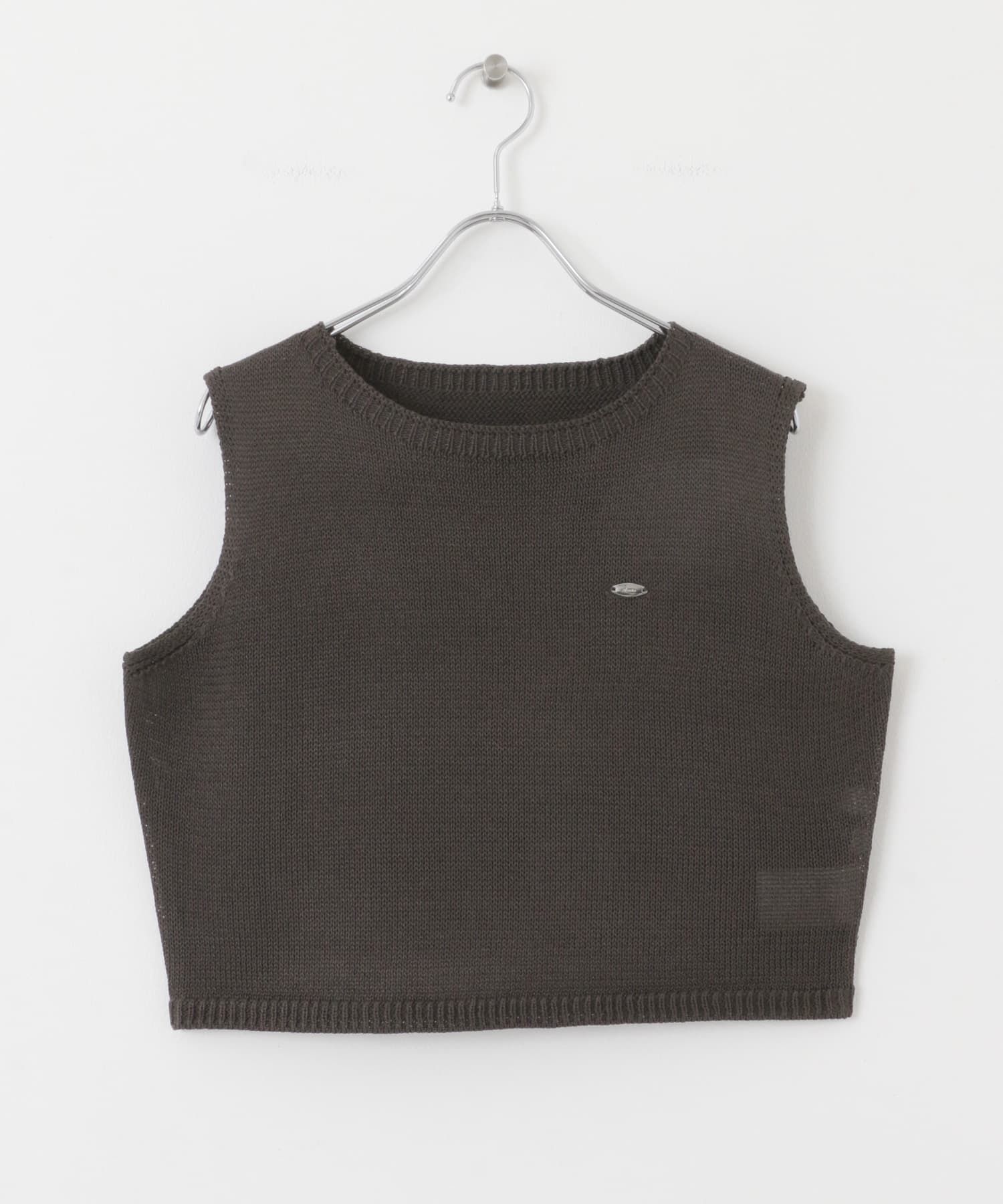 リネンタッチクロップドセーター CHARCOAL one