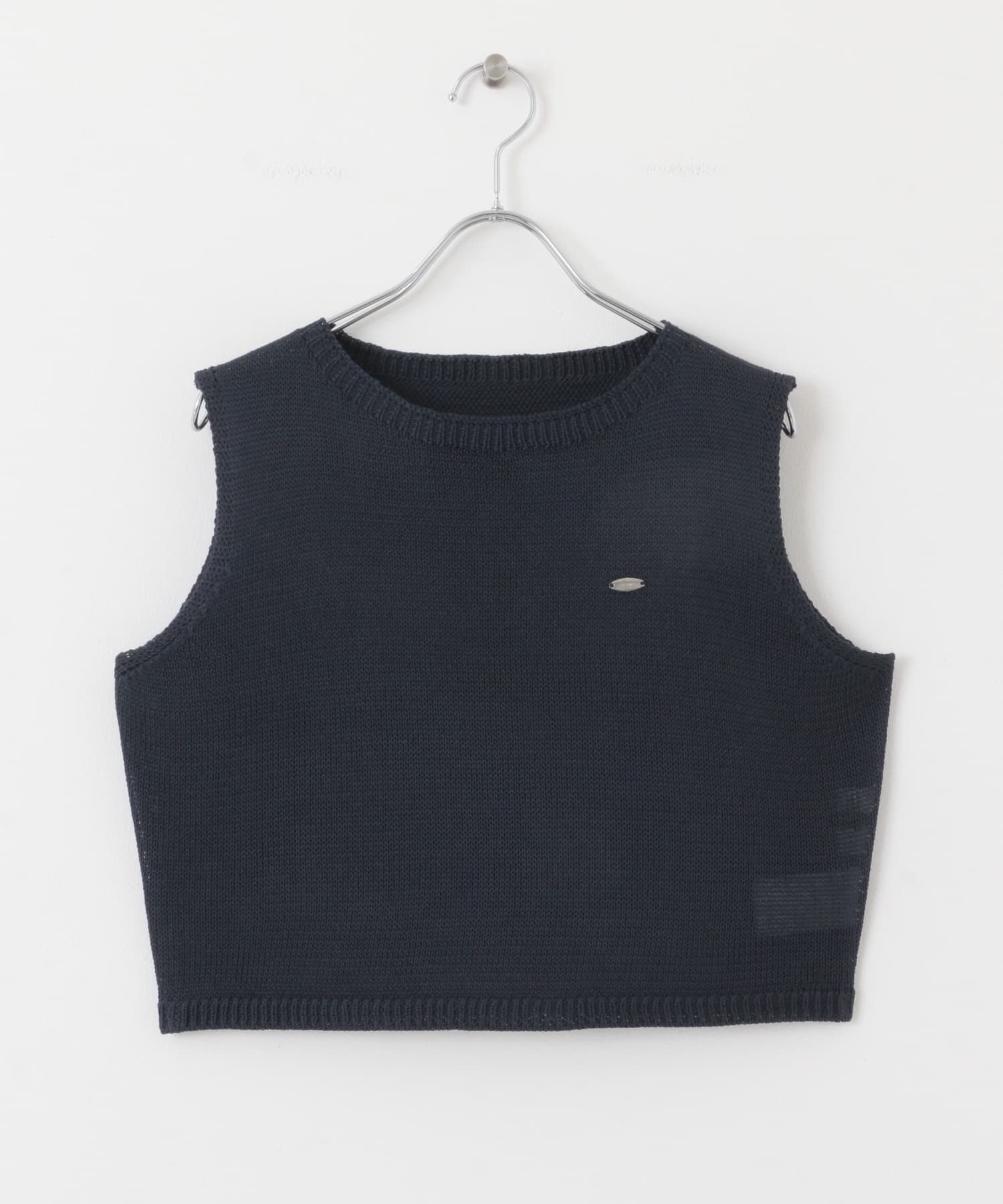 リネンタッチクロップドセーター NAVY one