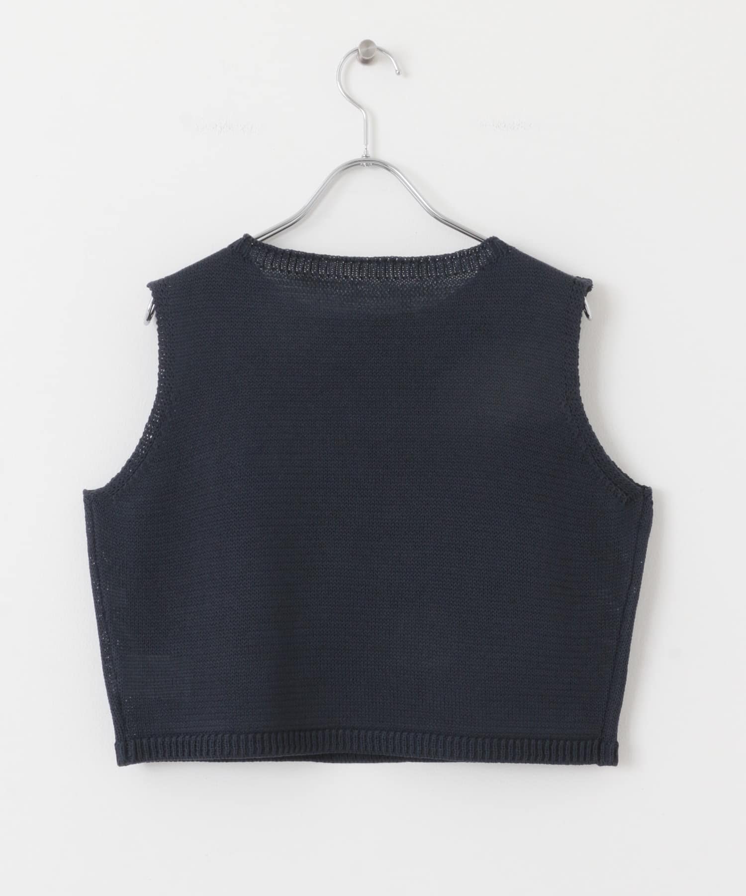 リネンタッチクロップドセーター NAVY one