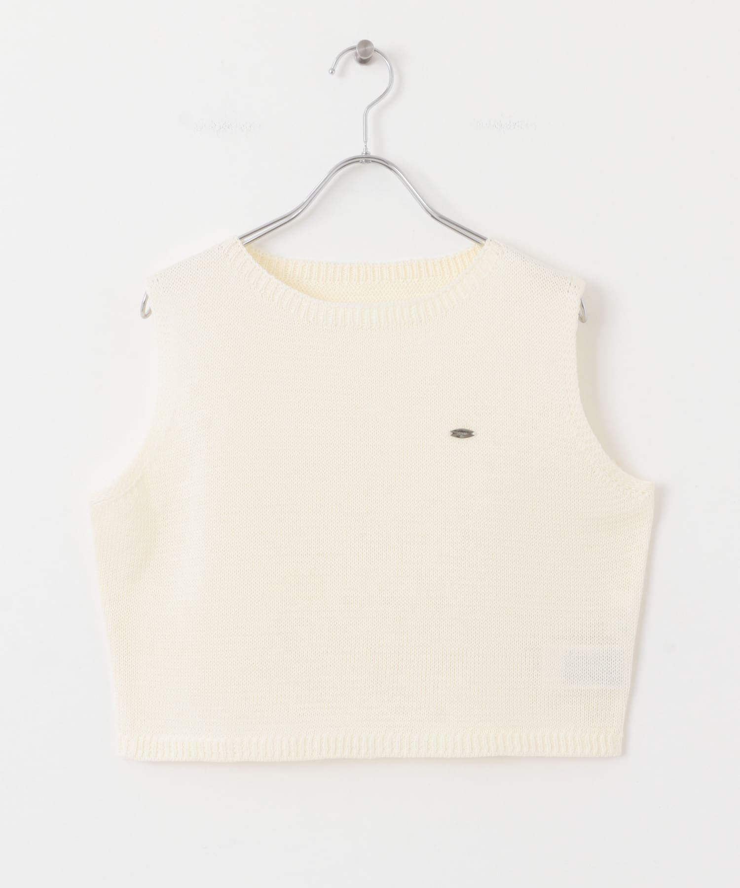 リネンタッチクロップドセーター IVORY one
