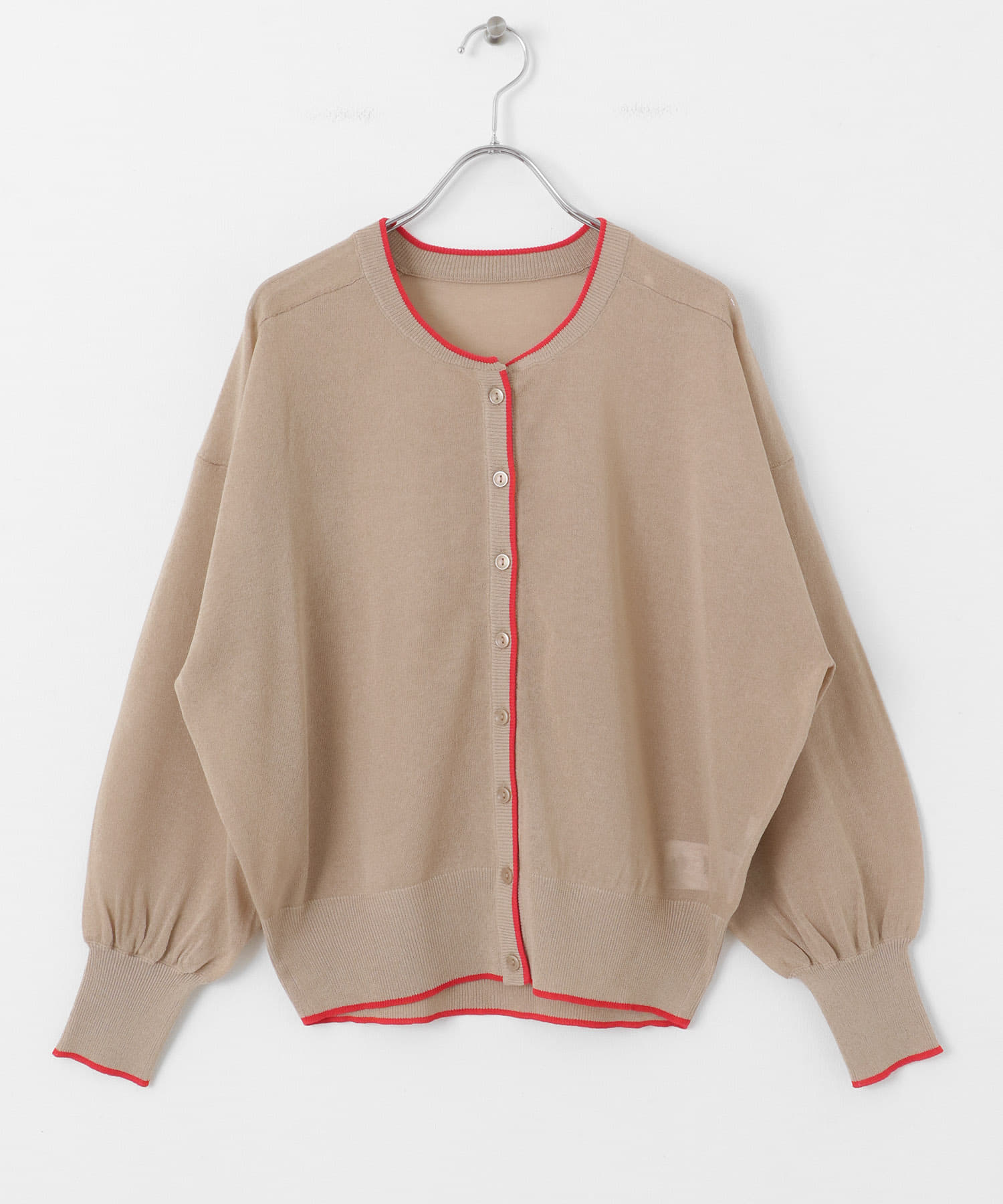 シアーボリュームスリーブカーディガン BEIGE One
