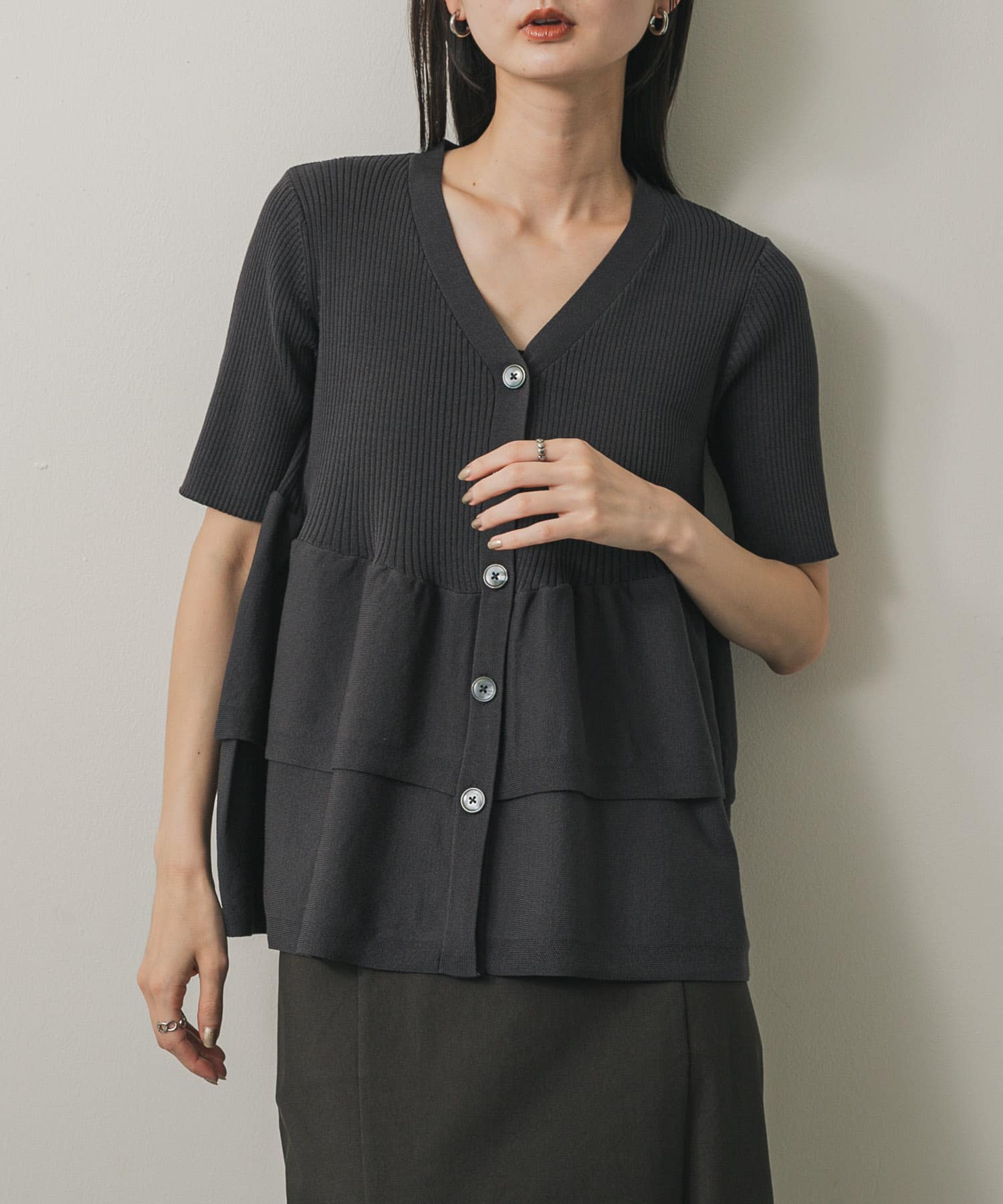 『WEB限定』ペプラムカーディガン(半袖)