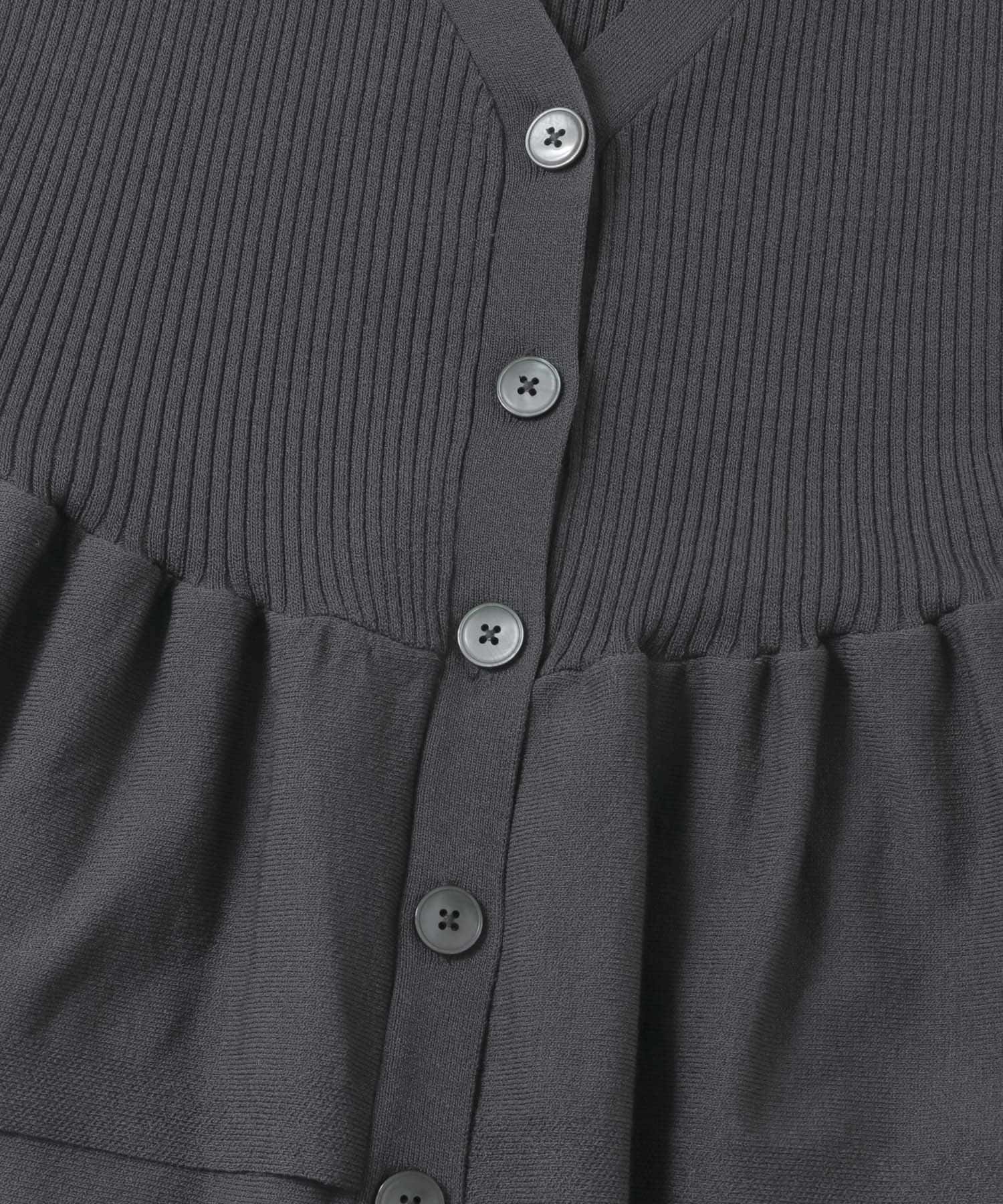 『WEB限定』ペプラムカーディガン(半袖) CHARCOAL one