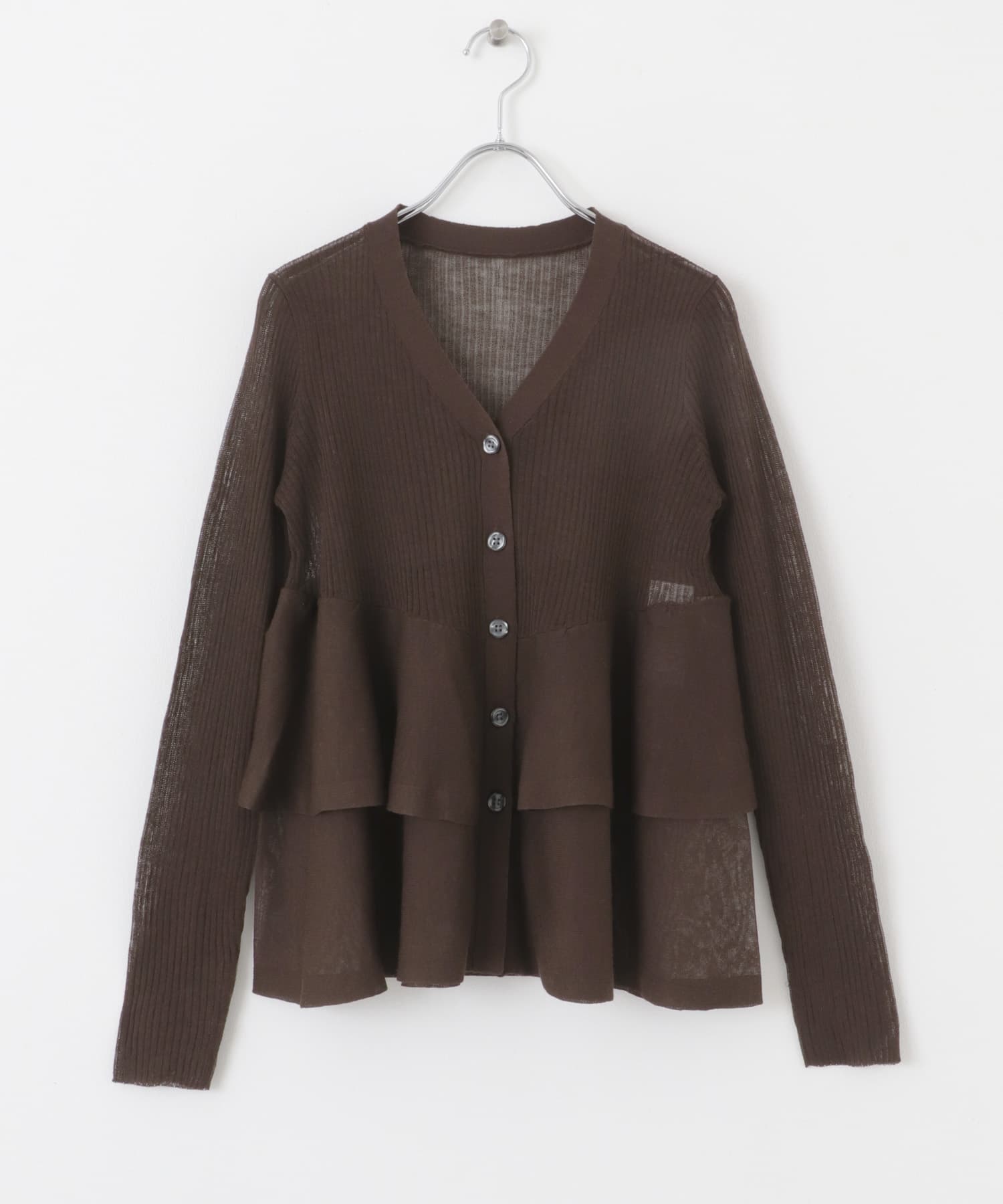 シアーペプラムカーディガン BROWN one