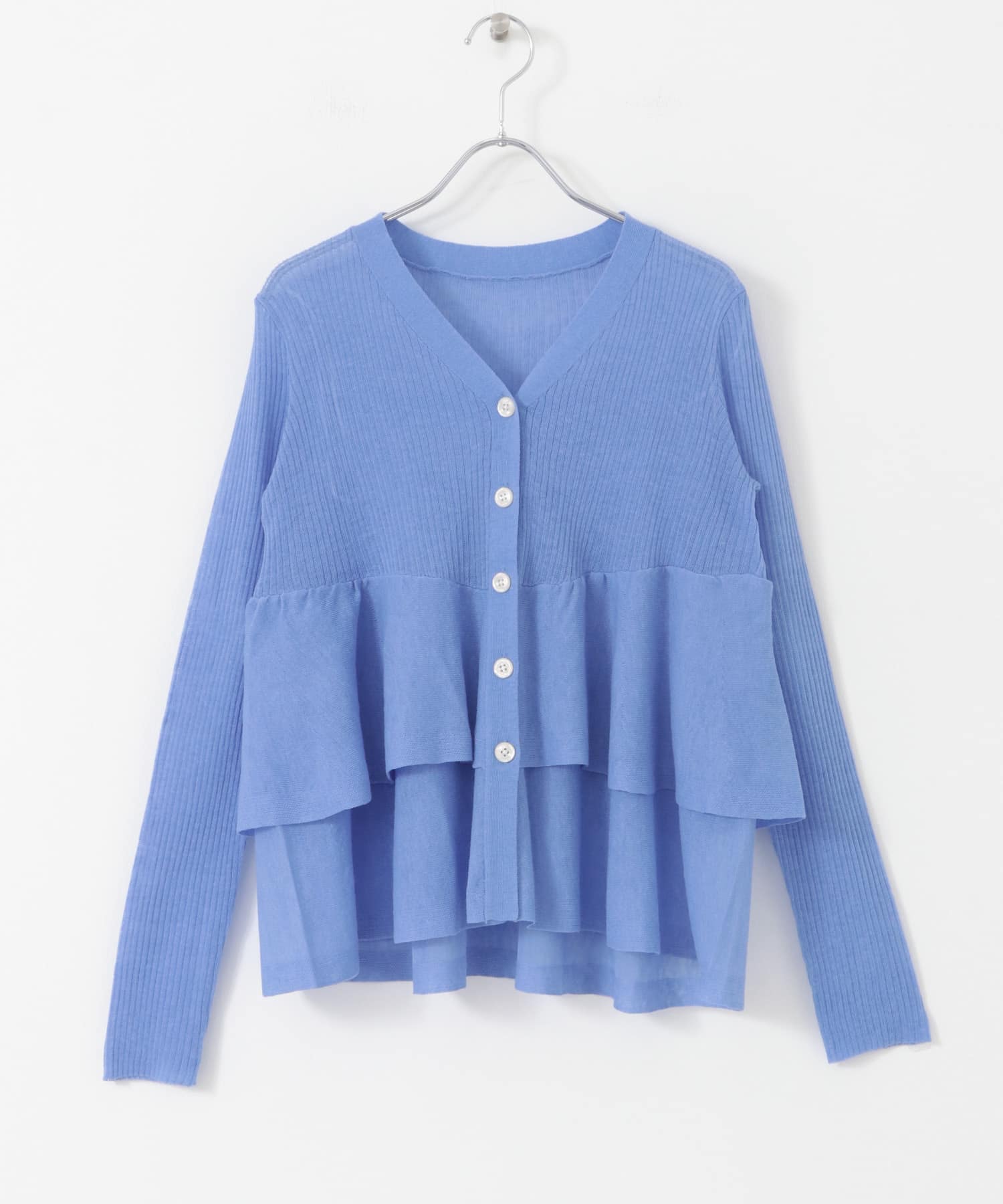 シアーペプラムカーディガン BLUE one