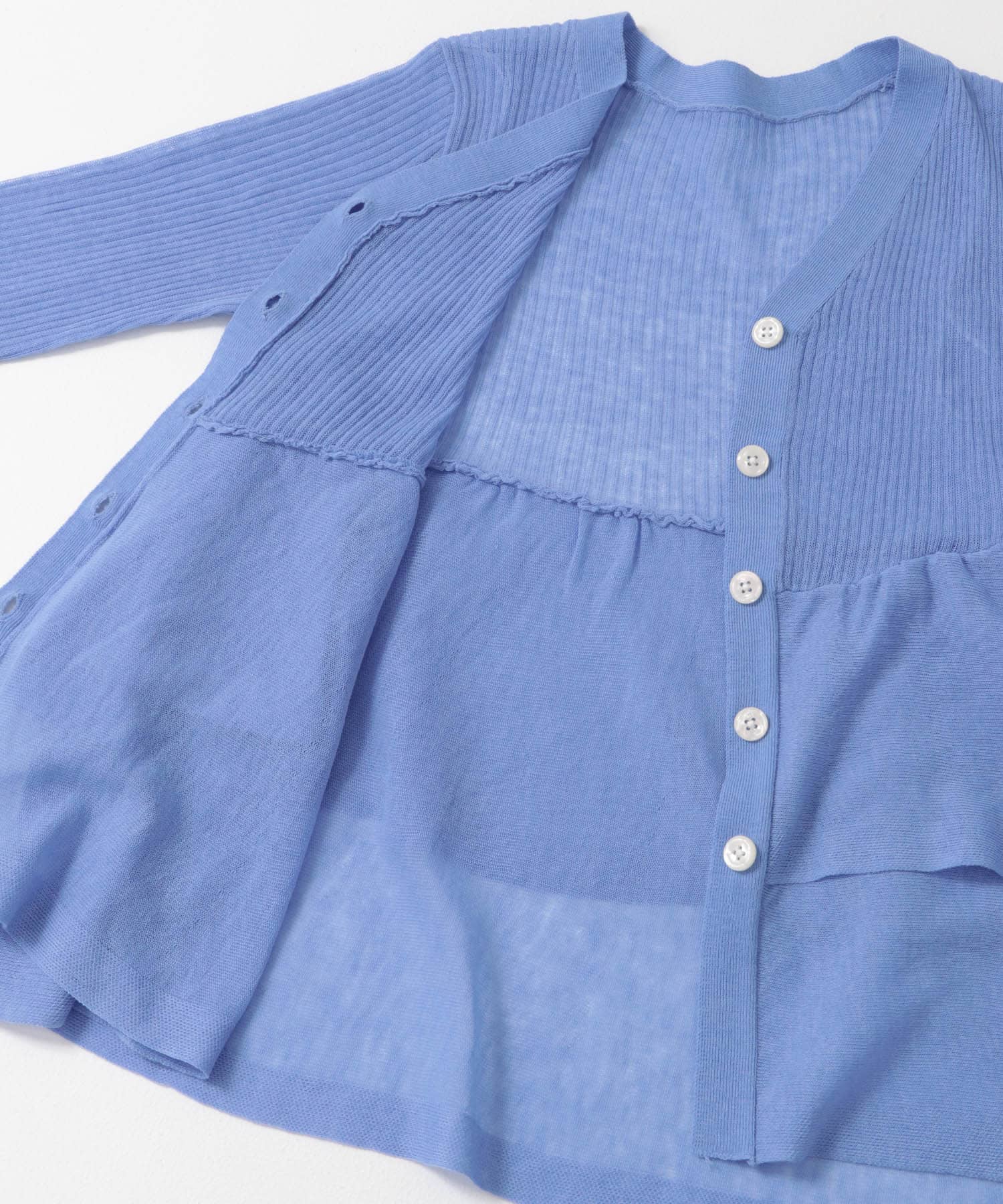 シアーペプラムカーディガン BLUE one