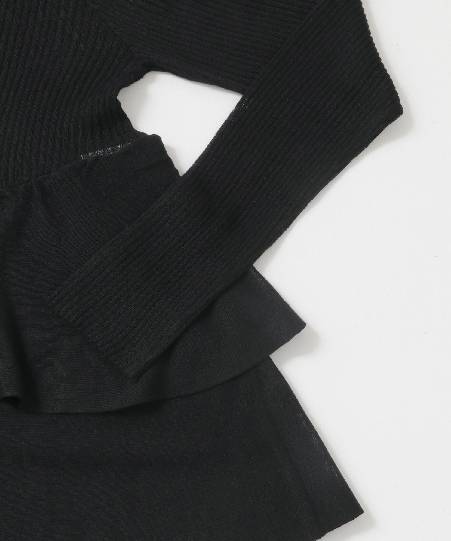 シアーペプラムカーディガン BLACK one