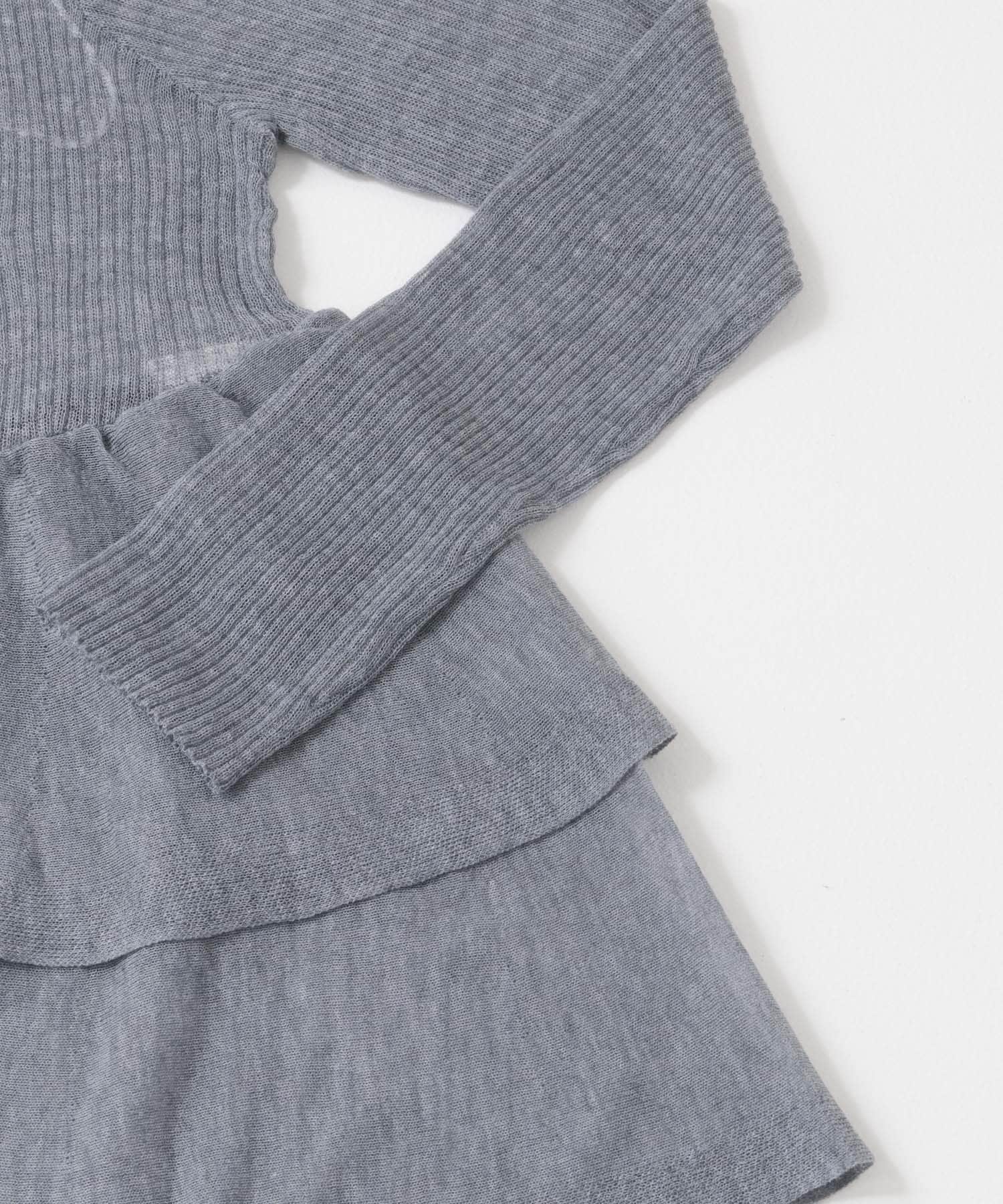 シアーペプラムカーディガン GRAY one