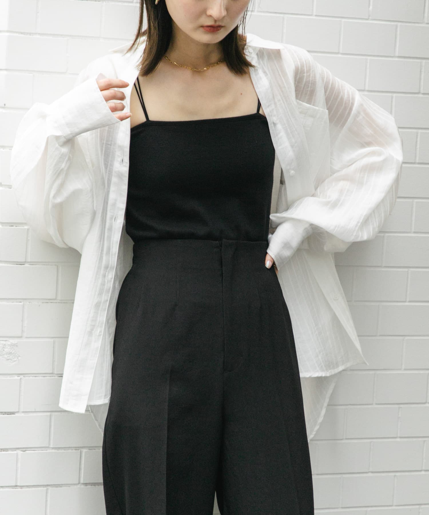 タックポケットシアーストライプシャツ