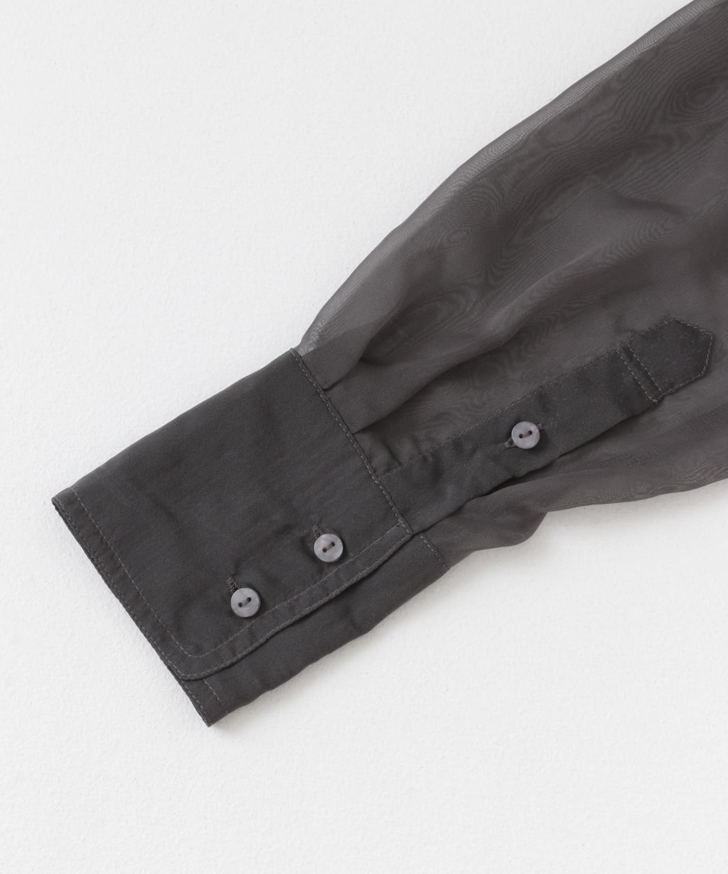 バンドカラーシャンブレーシアーシャツ CHARCOAL one