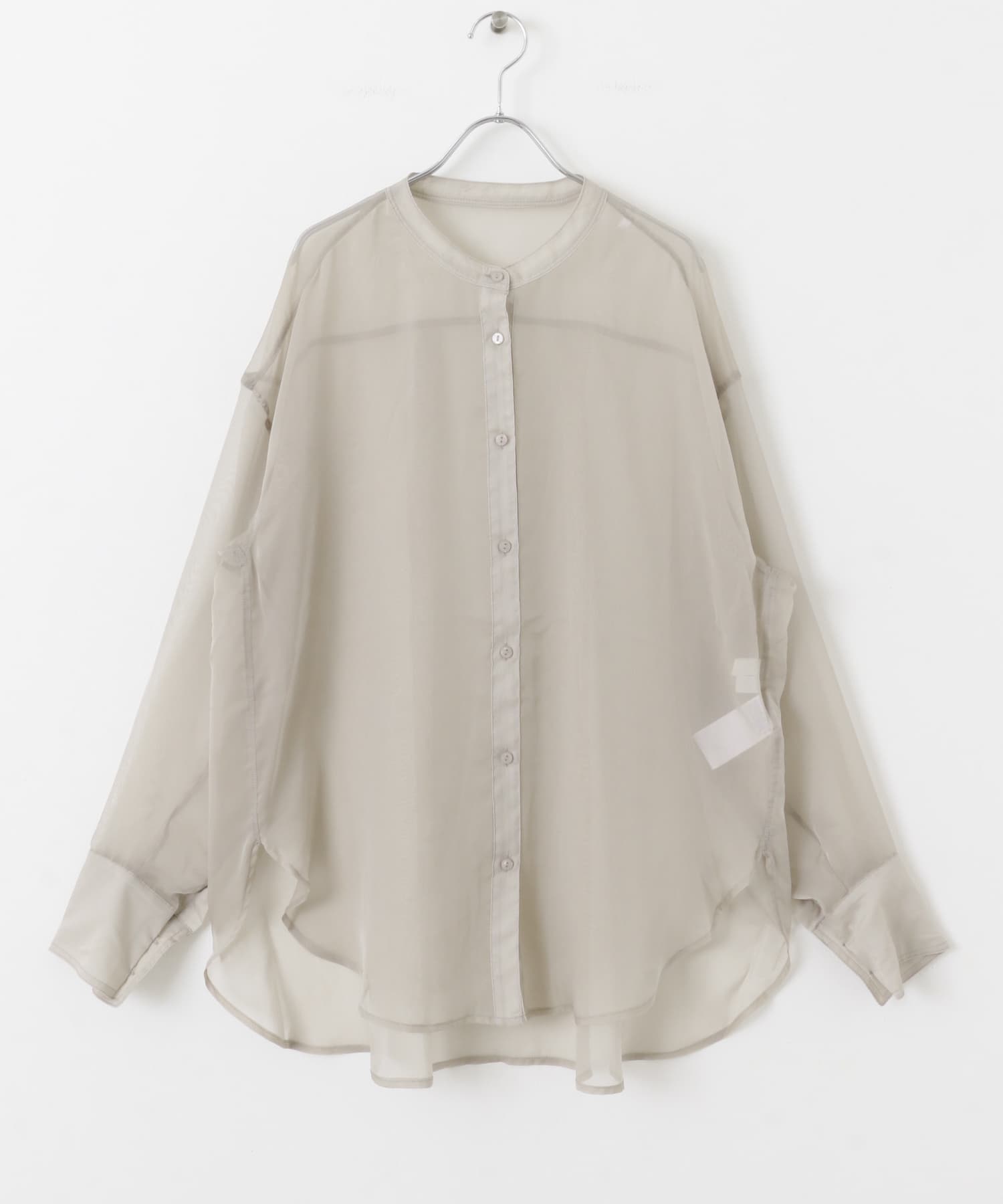 バンドカラーシャンブレーシアーシャツ GREIGE one