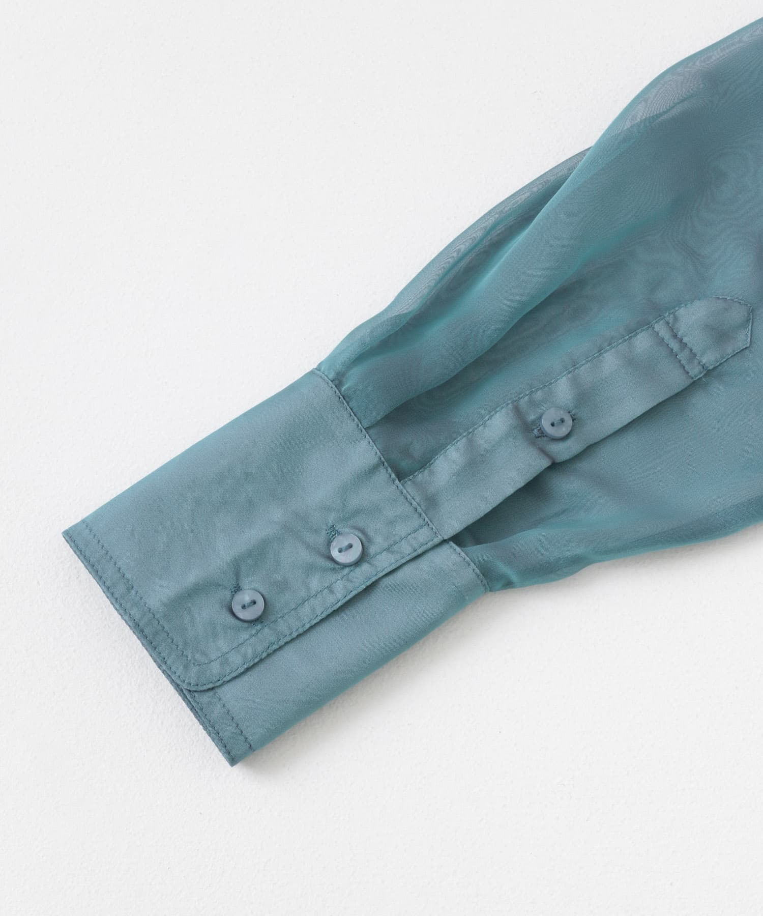 バンドカラーシャンブレーシアーシャツ TURQUOISE one
