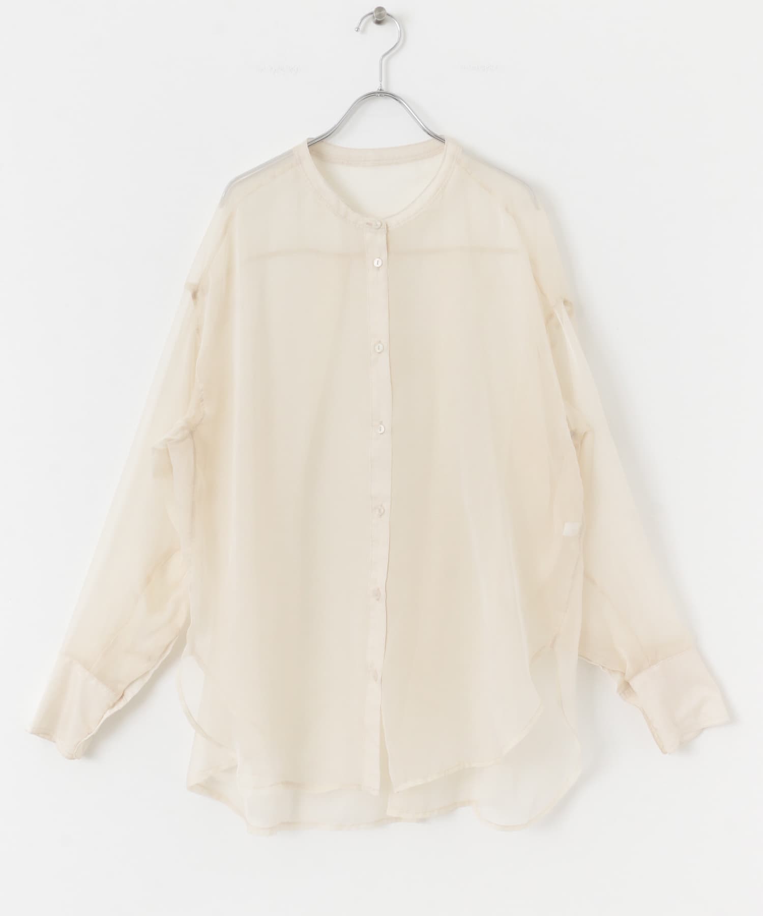 バンドカラーシャンブレーシアーシャツ IVORY one