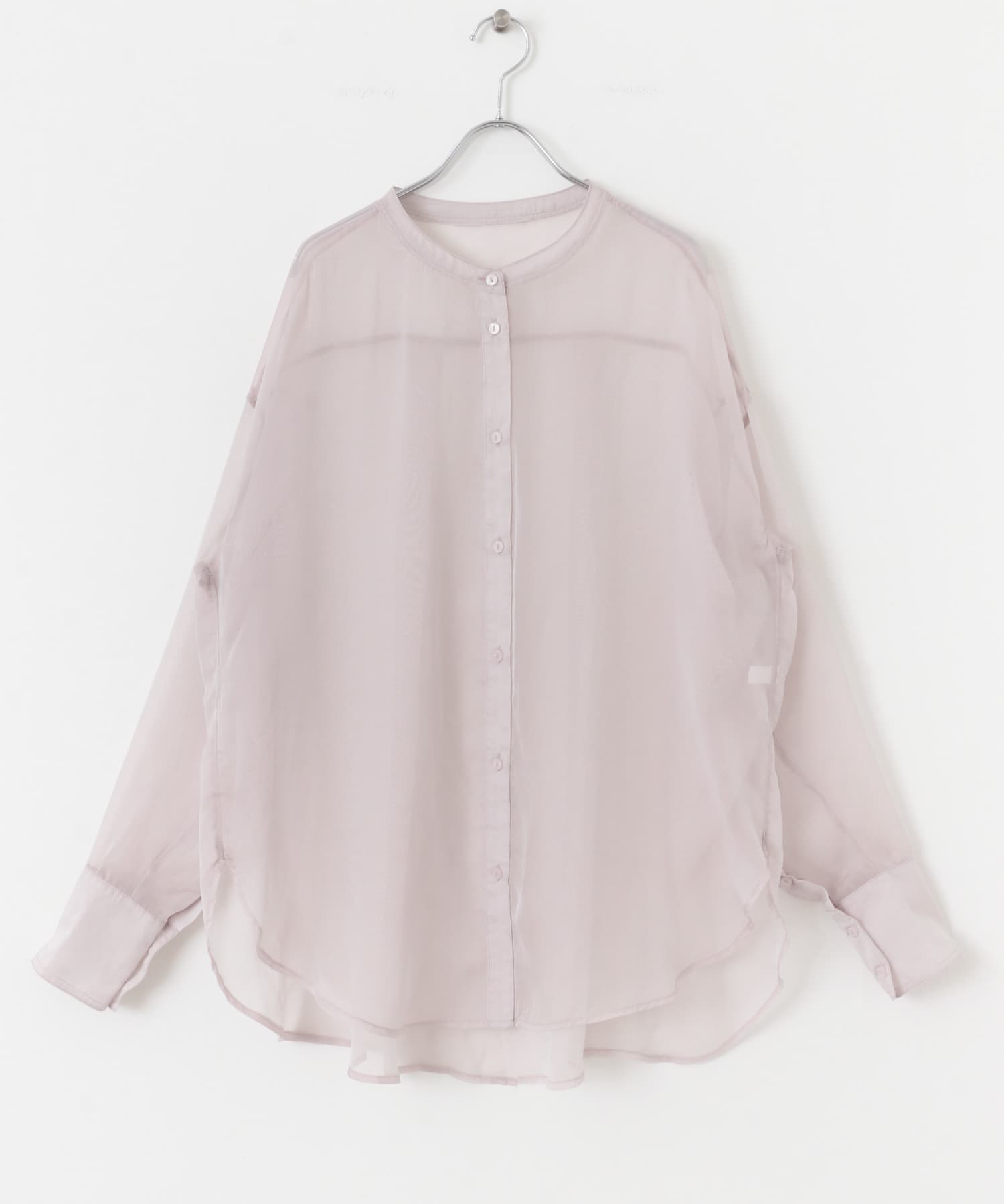 バンドカラーシャンブレーシアーシャツ L.PINK one