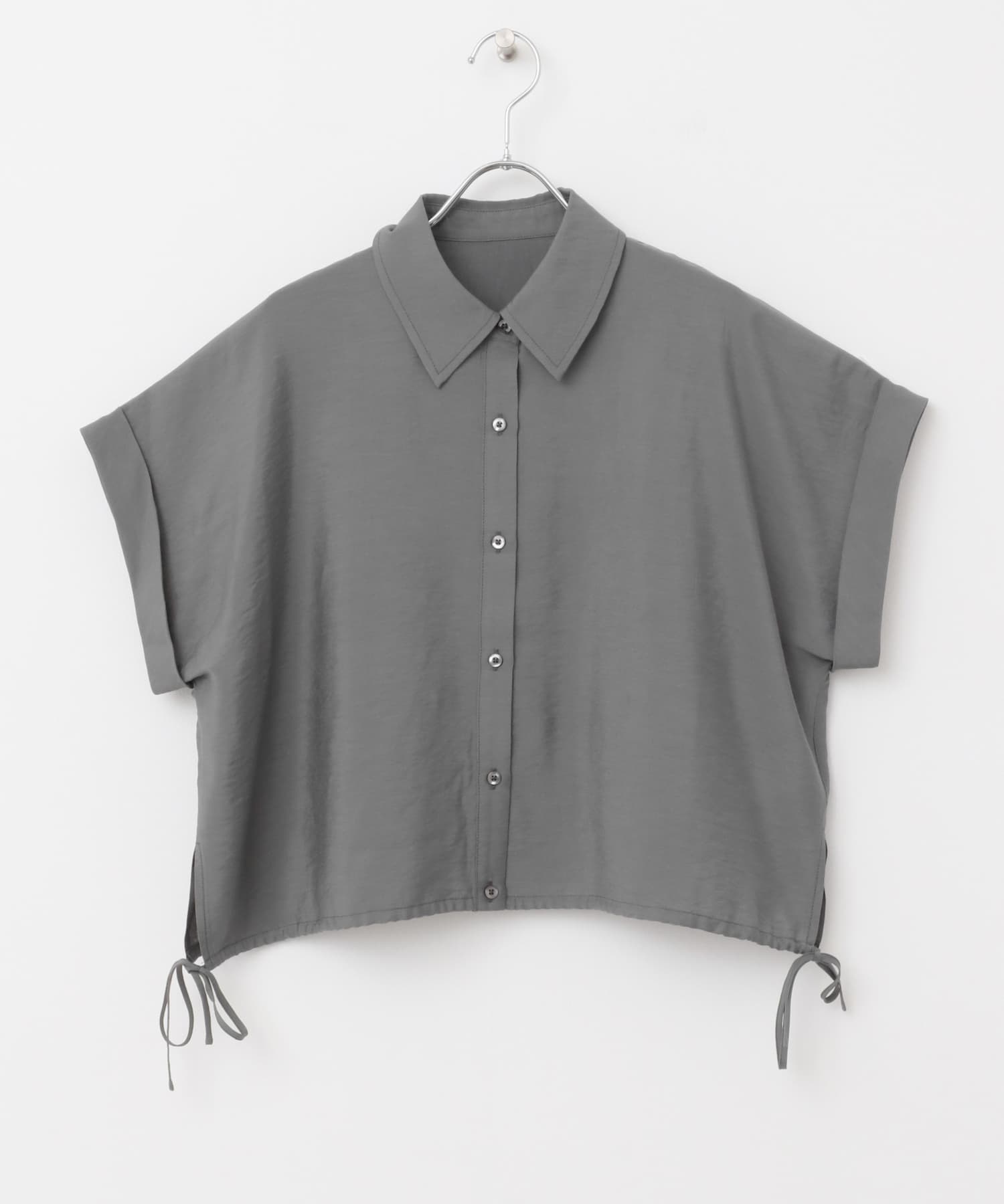 クロップドバルーンブラウス CHARCOAL one
